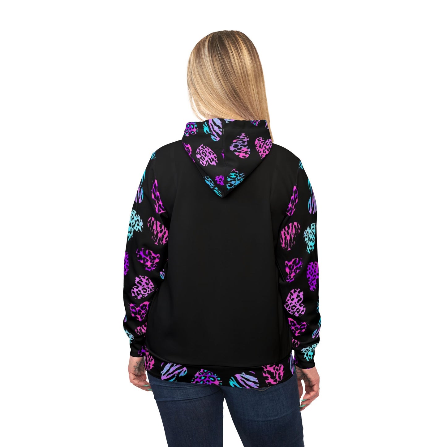 "Blessed Women’s Hoodie – Pink & Black Leopard Print Sweatshirt | Faith-Inspired Fashion"
