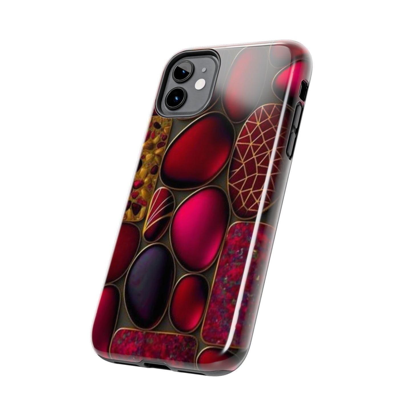 🔴 Tough Phone Cases – Red Stones Design for iPhone & Android – Durable Protection & Stylish Look