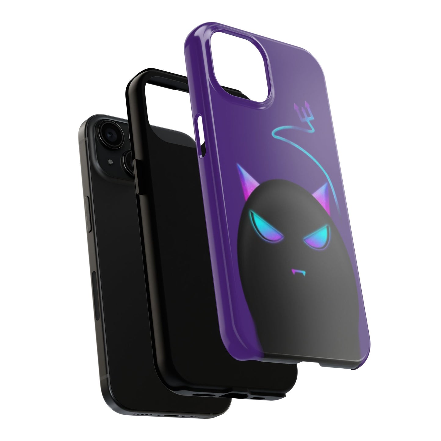 Demonic Cat Tough Phone Case - Cute & Edgy Phone Protection for Cat Lovers