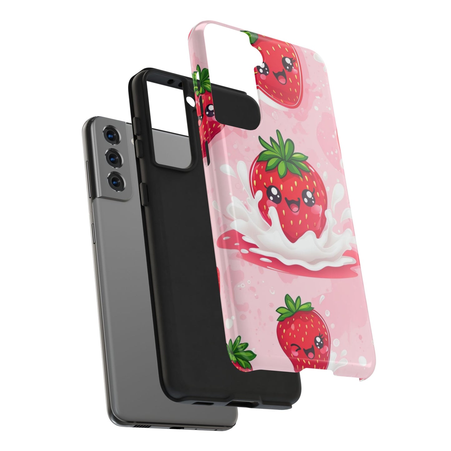 Kawaii Strawberry Tough Phone Case - Cute & Durable Protection