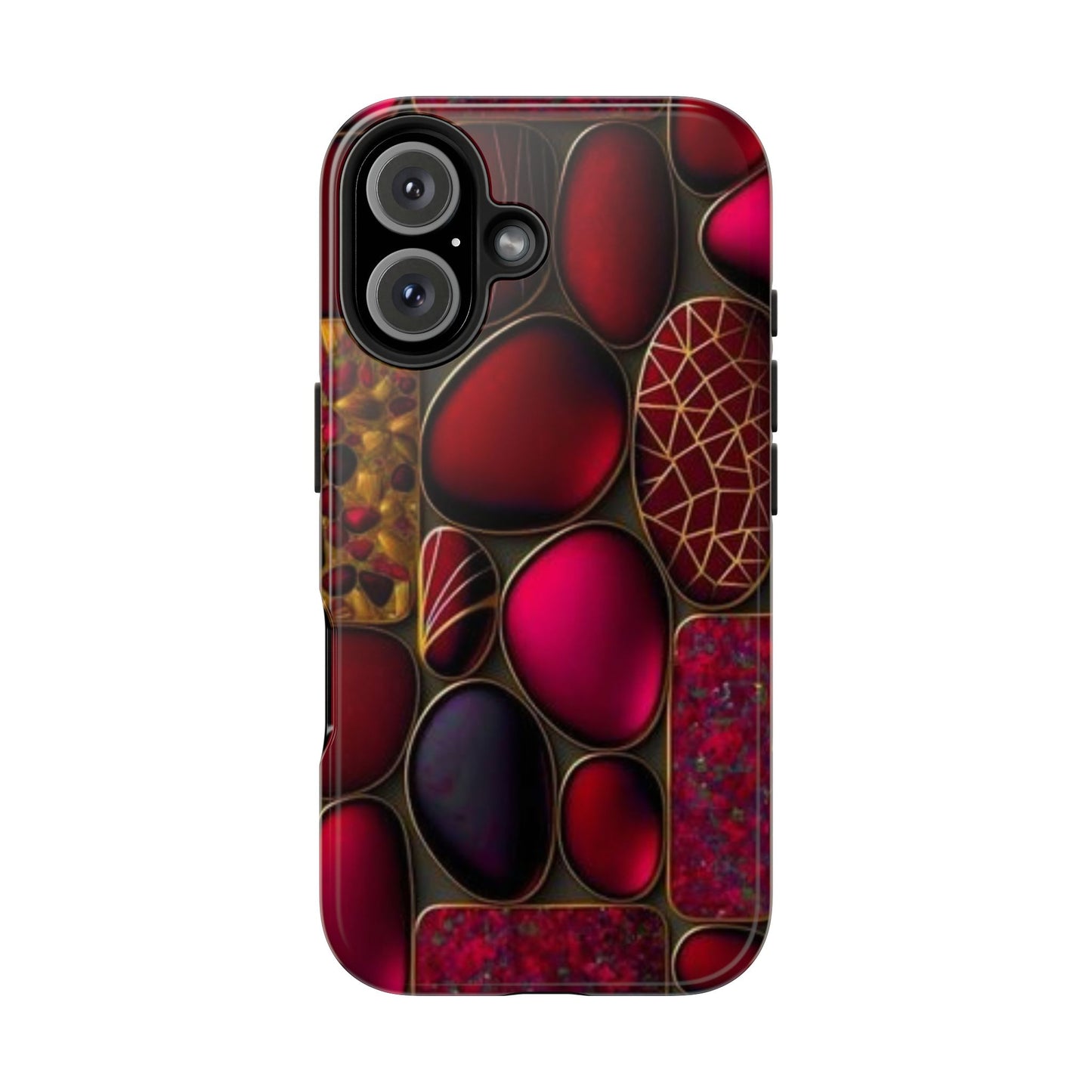 🔴 Tough Phone Cases – Red Stones Design for iPhone & Android – Durable Protection & Stylish Look