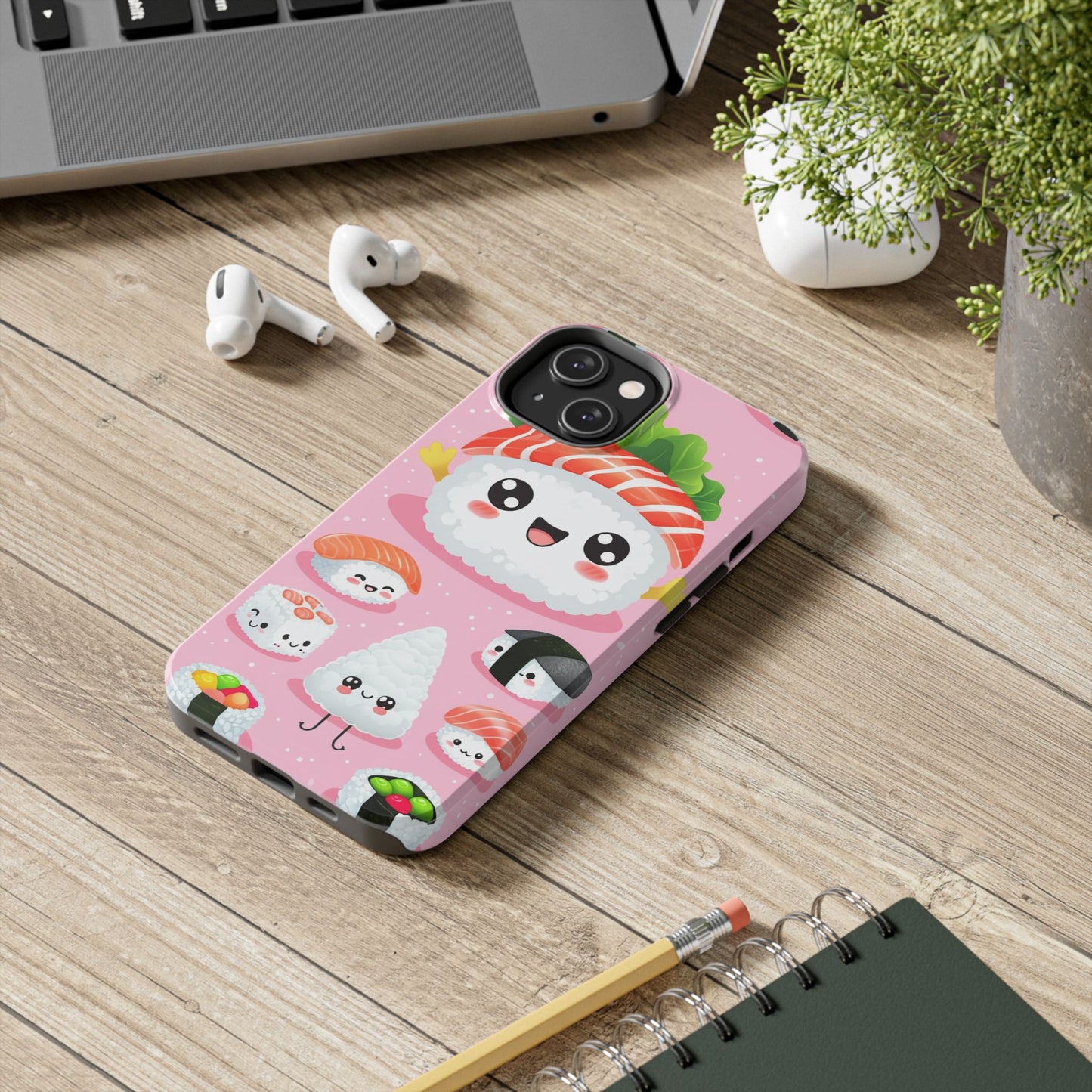 Adorable Sushi Tough Phone Case | Cute Kawaii Design for Food Lovers