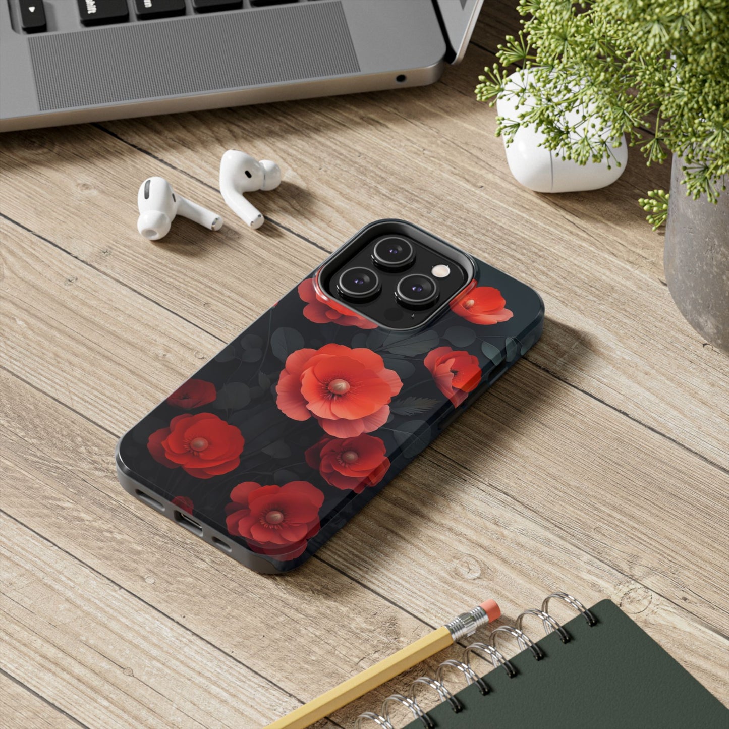 Vibrant Floral Tough Phone Case - Durable Protection with Gorgeous Red Poppies for iPhones & Androids πΊπ±