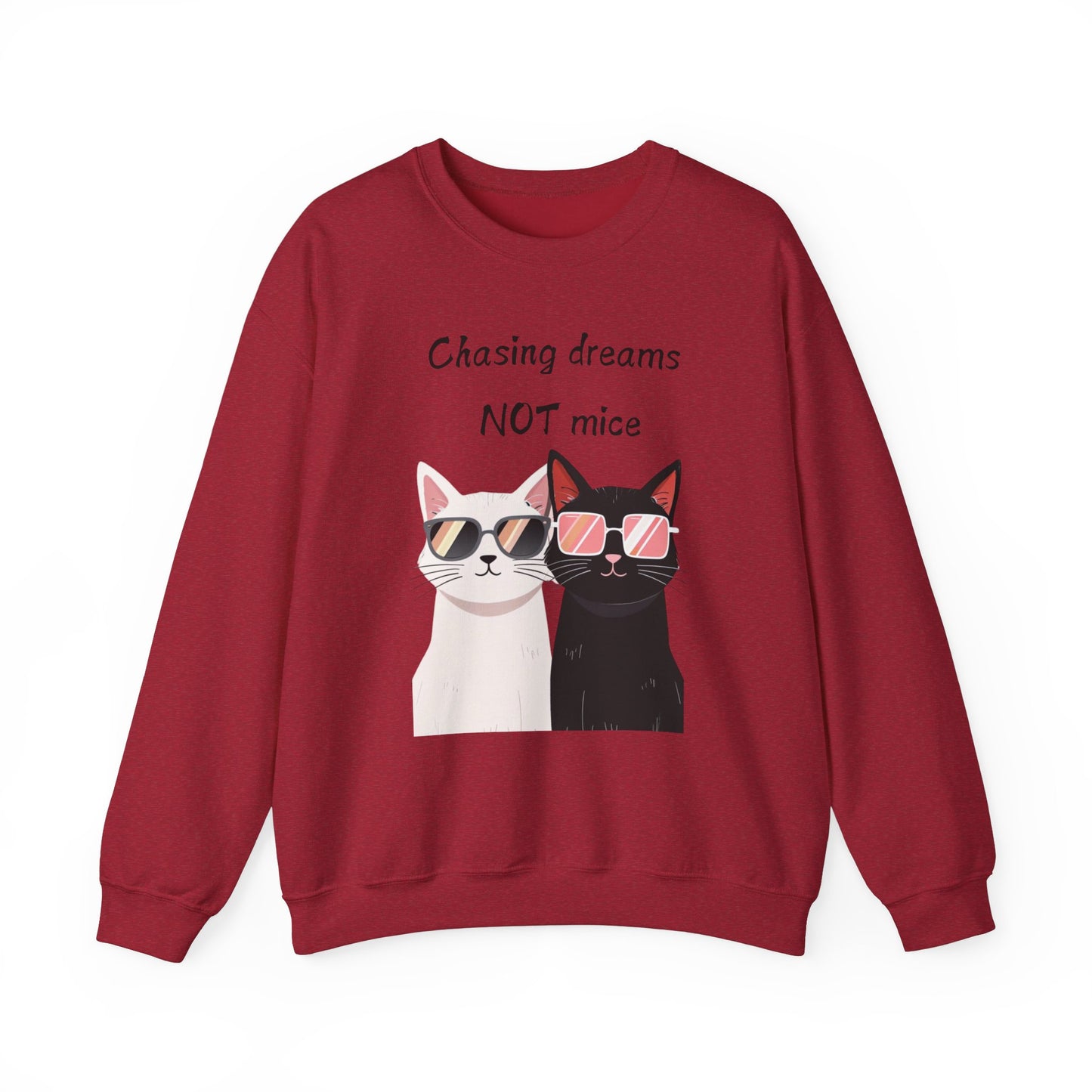 Dusty Lilac Chasing Dreams Cat-Lover Sweater for Men & Women – Whiskered Motivation Style