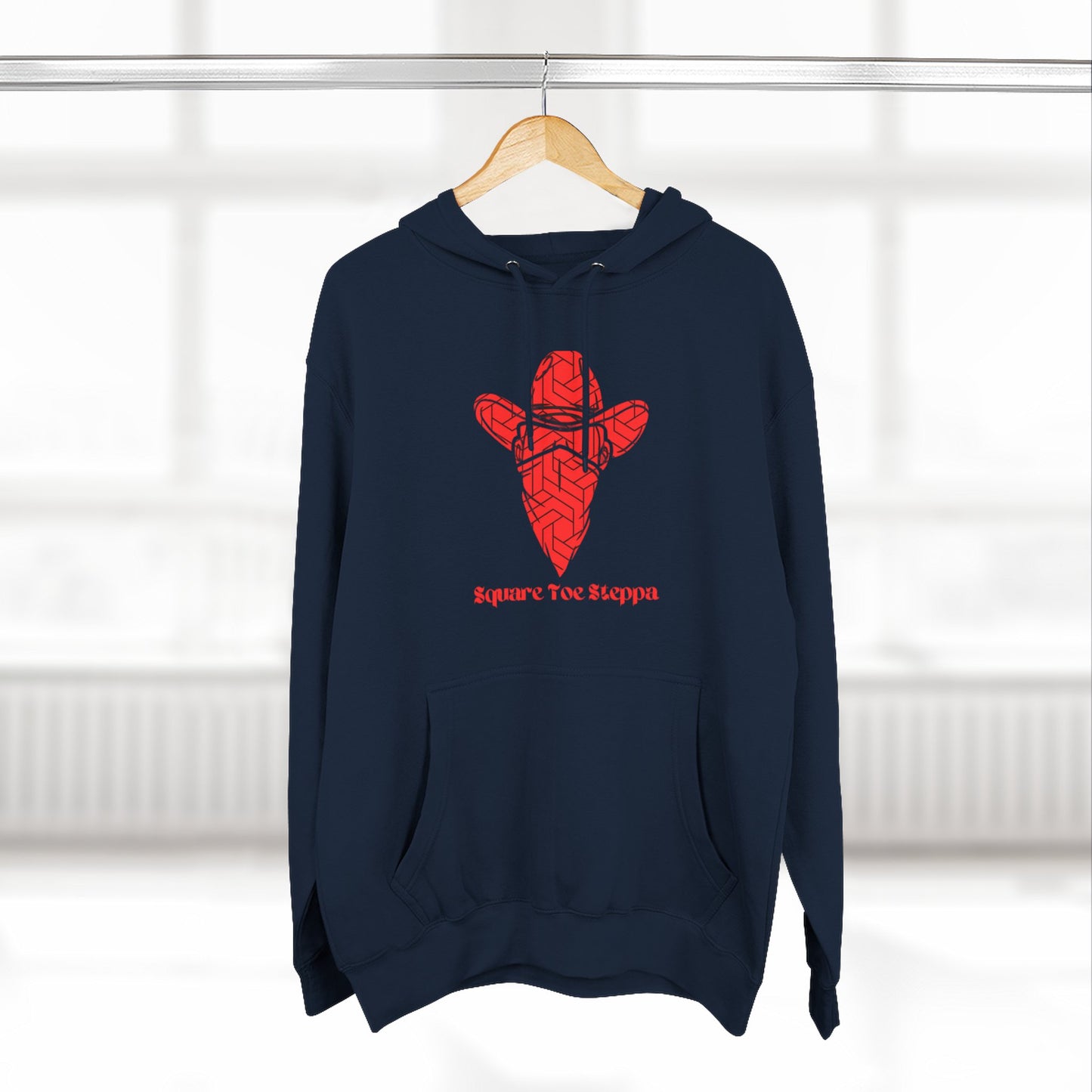 Saddle Brown Men’s Hoodie – "Square Toe Steppa" Western Cowboy with Drawstrings & Kangaroo Pocket