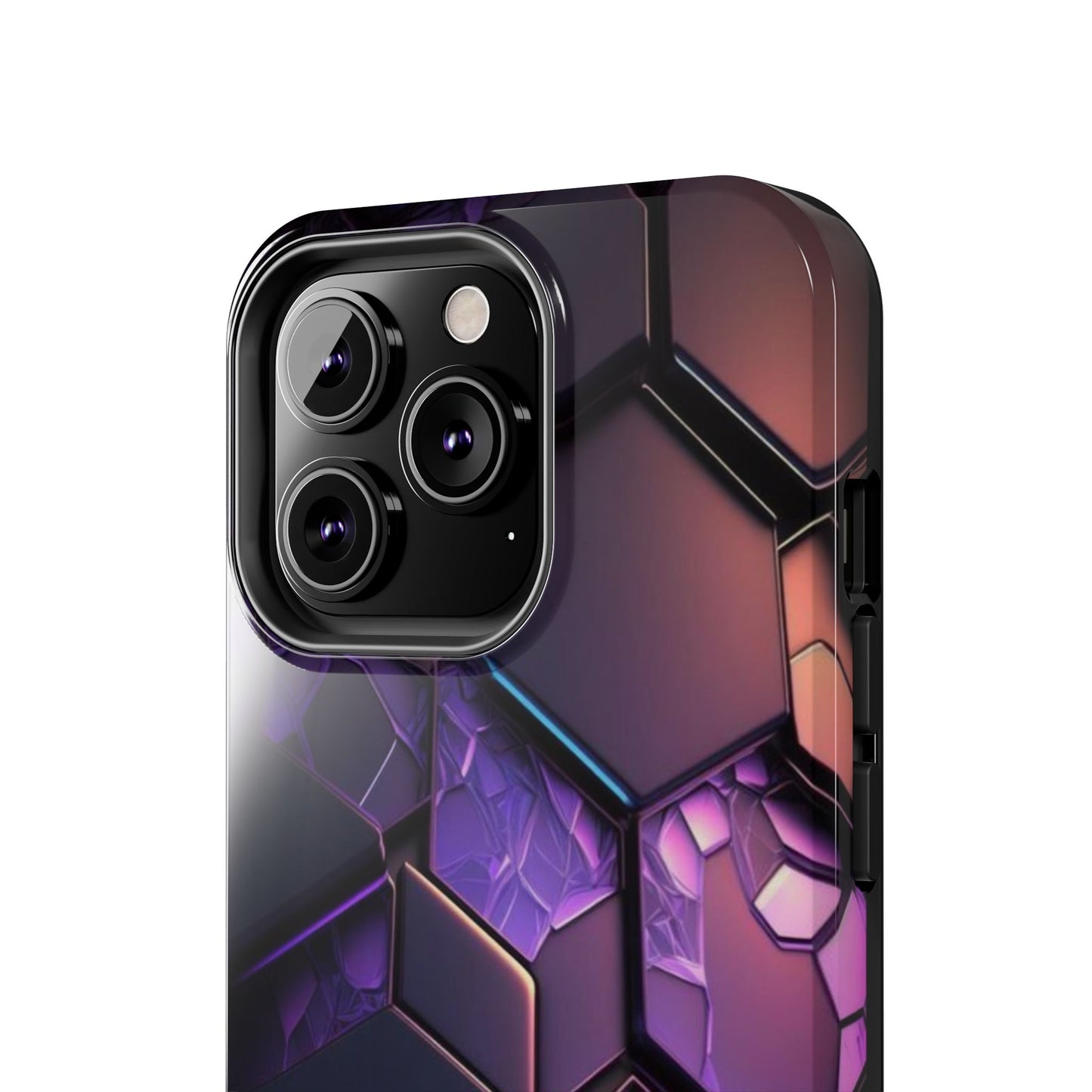 Hexagonal Tough Phone Case - Vibrant Protective Design for Tech Enthusiasts