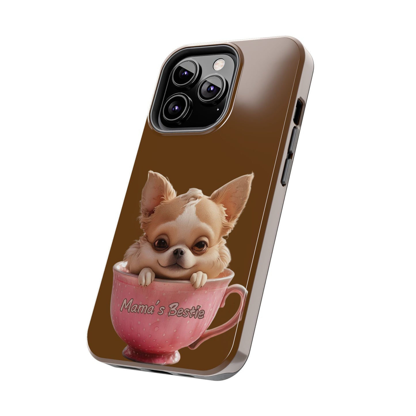 Cute Chihuahua Tough Phone Case - 'Mama's Bestie' Design