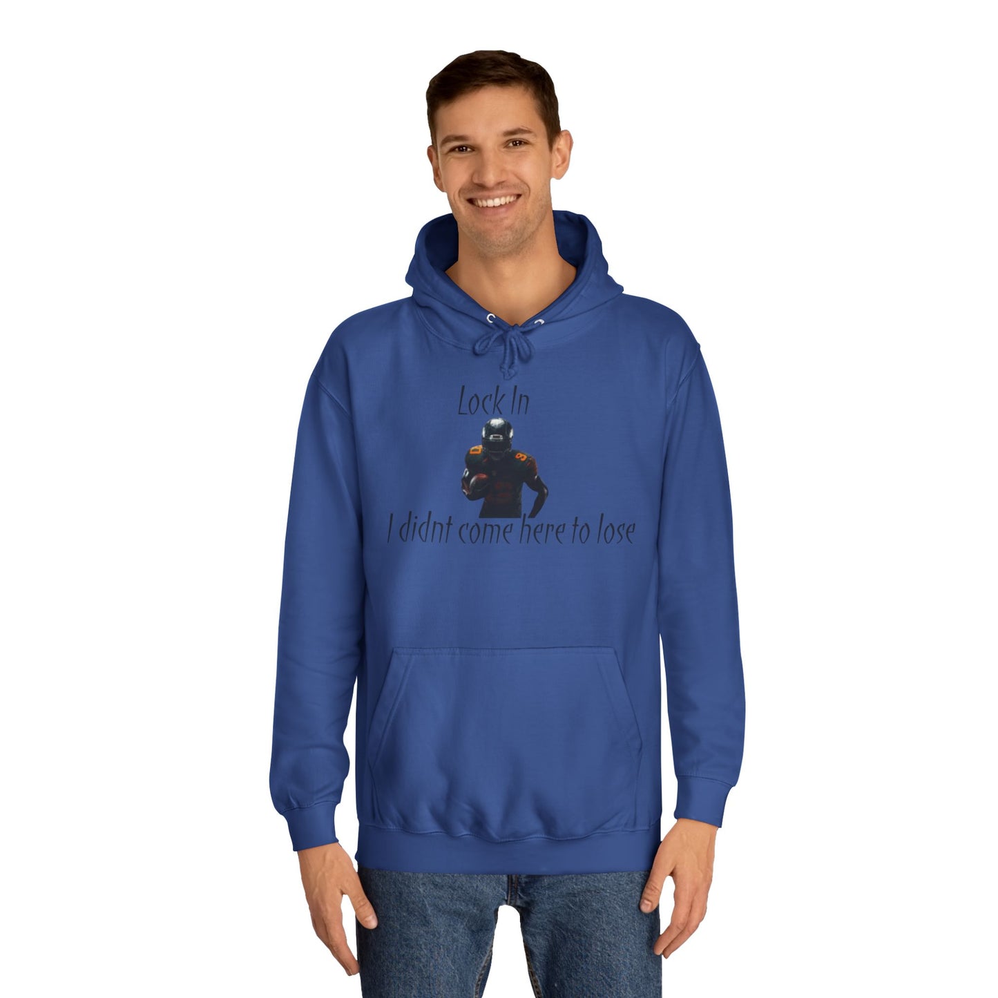 Glacier White Men’s NFL Hoodie – "Lock In" Football Edition Sweatshirt with Drawstrings & Kangaroo Pocket