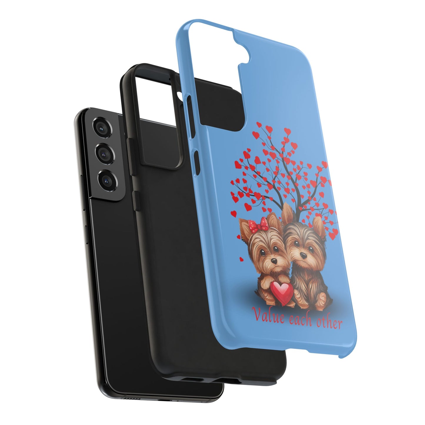 Cute Yorkshire Terrier Phone Case - "Value Each Other" Tough Case for Pet Lovers