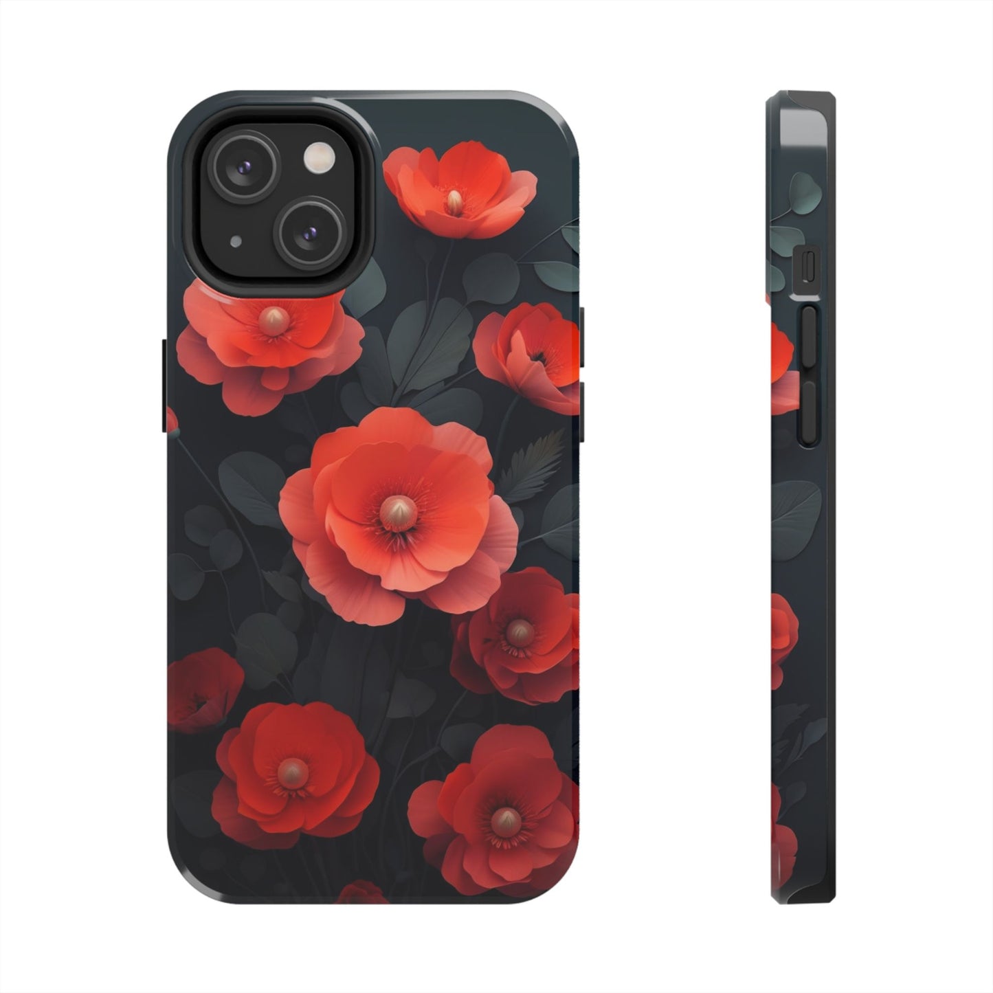Vibrant Floral Tough Phone Case - Durable Protection with Gorgeous Red Poppies for iPhones & Androids πΊπ±