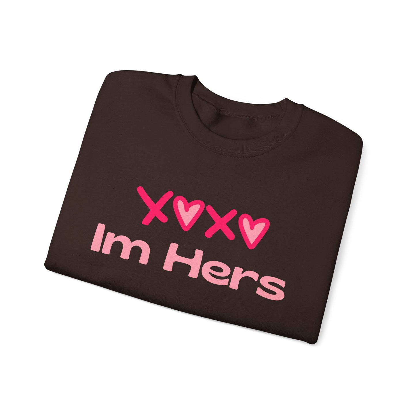 "XOXO ‘I’m His’ Crewneck Sweatshirt – Romantic Unisex Pullover | Cozy Valentine’s Day & Everyday Love Apparel"
