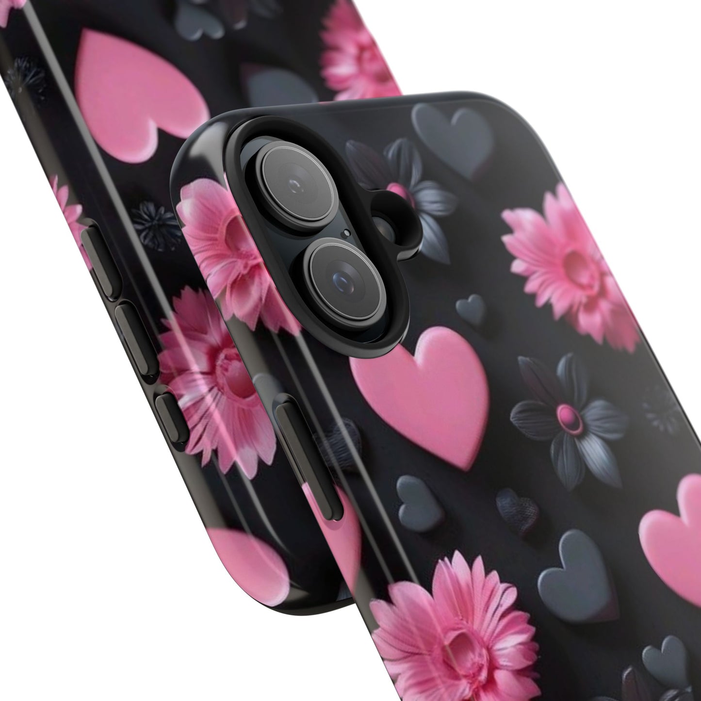 Floral Heart Tough Phone Case - Durable Protection Bold Design For iPhones & Androids