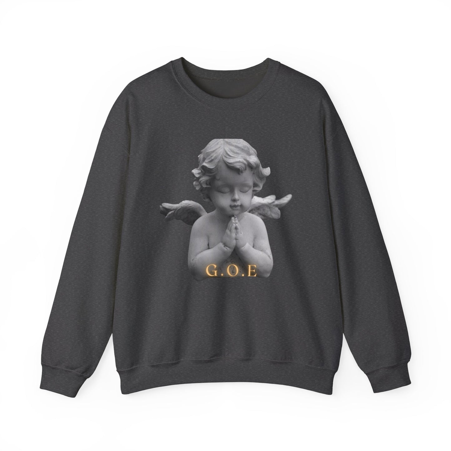 Pure Cloud Men & Women’s Sweater – "G.O.E Angel" (God Over Everything) Faith-Inspired Pullover