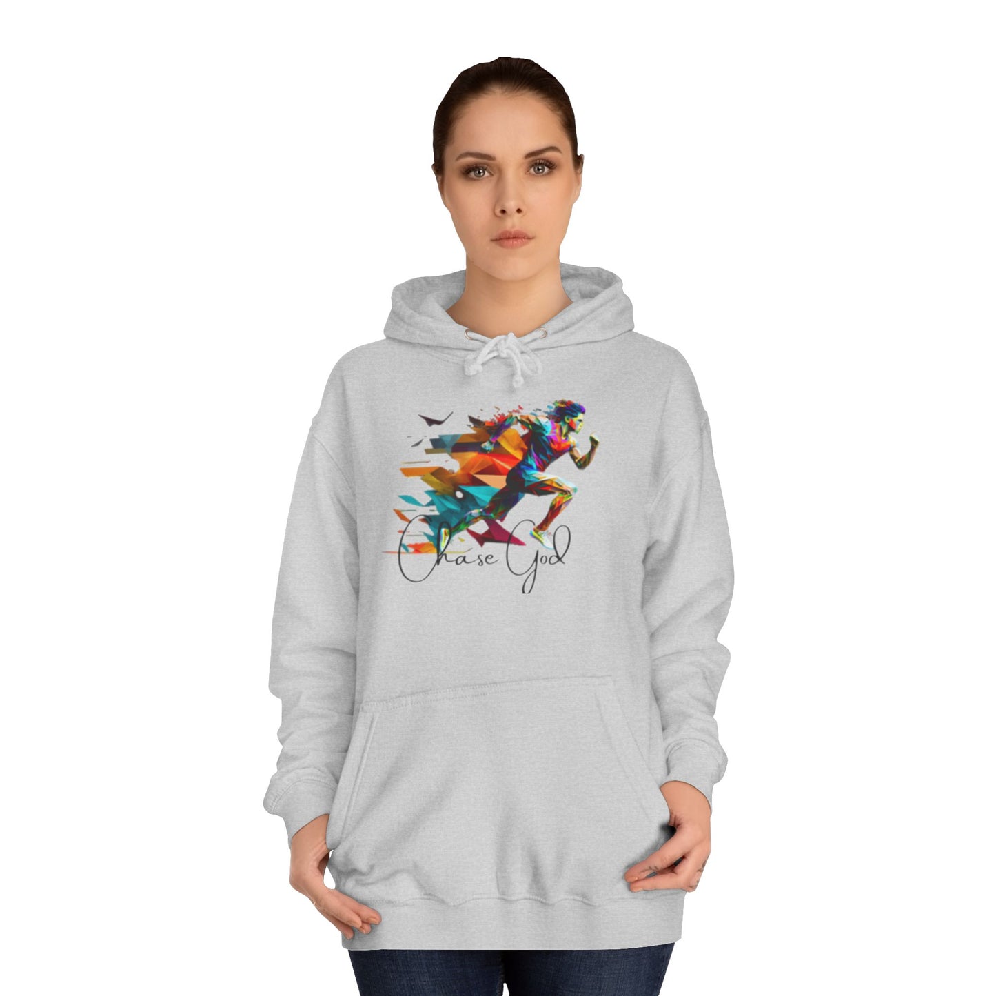 Angel White Faith Hoodie for Men – "Chase God, Inspire & Elevate" Spiritual Motivation Wear