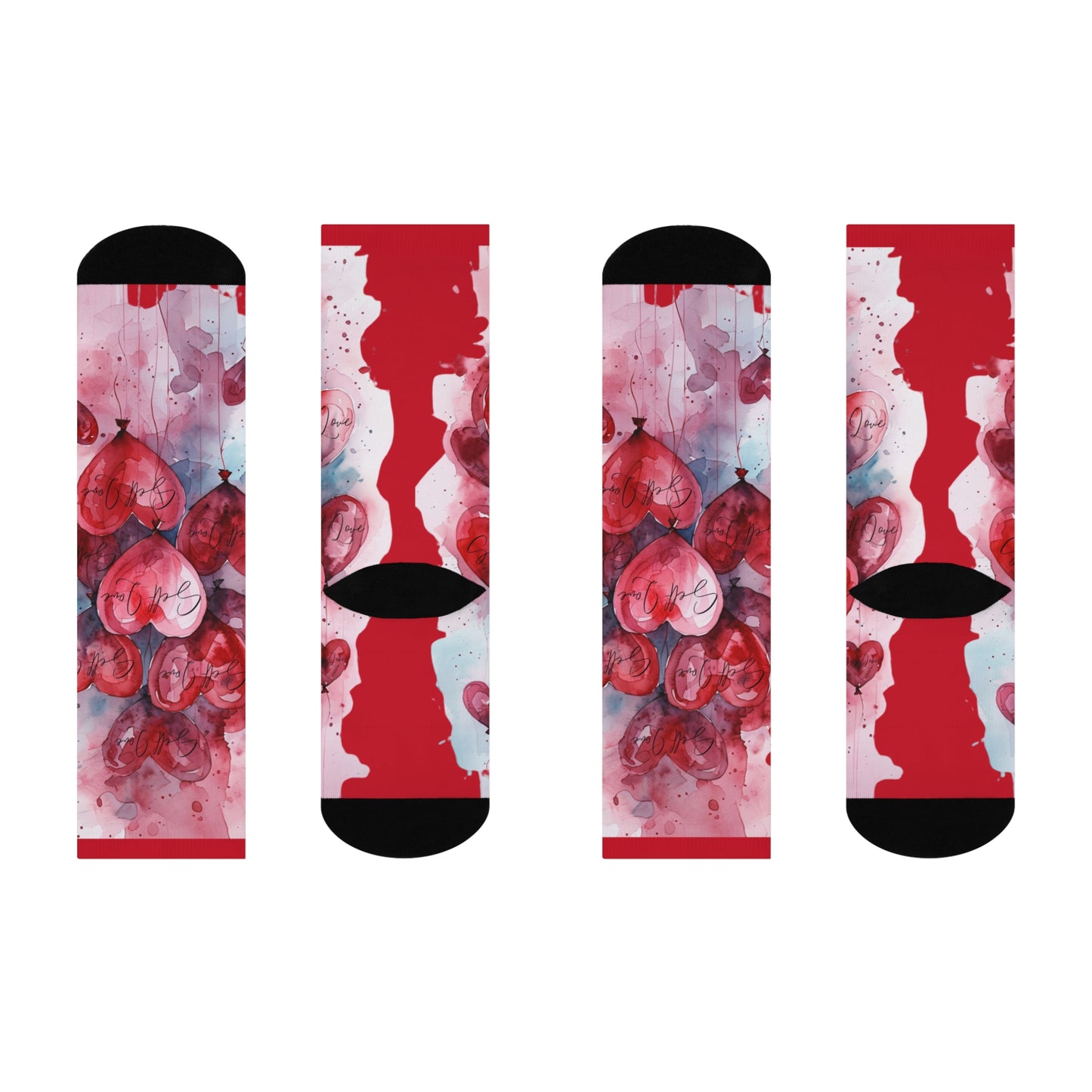 Cushioned Crew Socks Hearts For Valentine's
