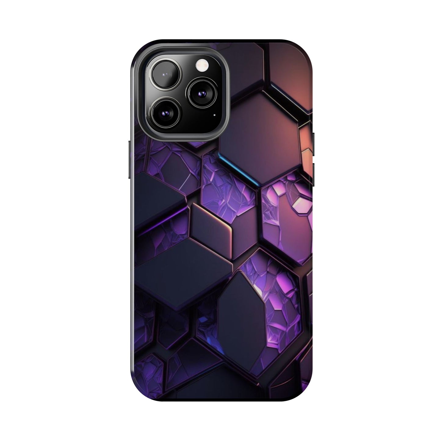 Hexagonal Tough Phone Case - Vibrant Protective Design for Tech Enthusiasts