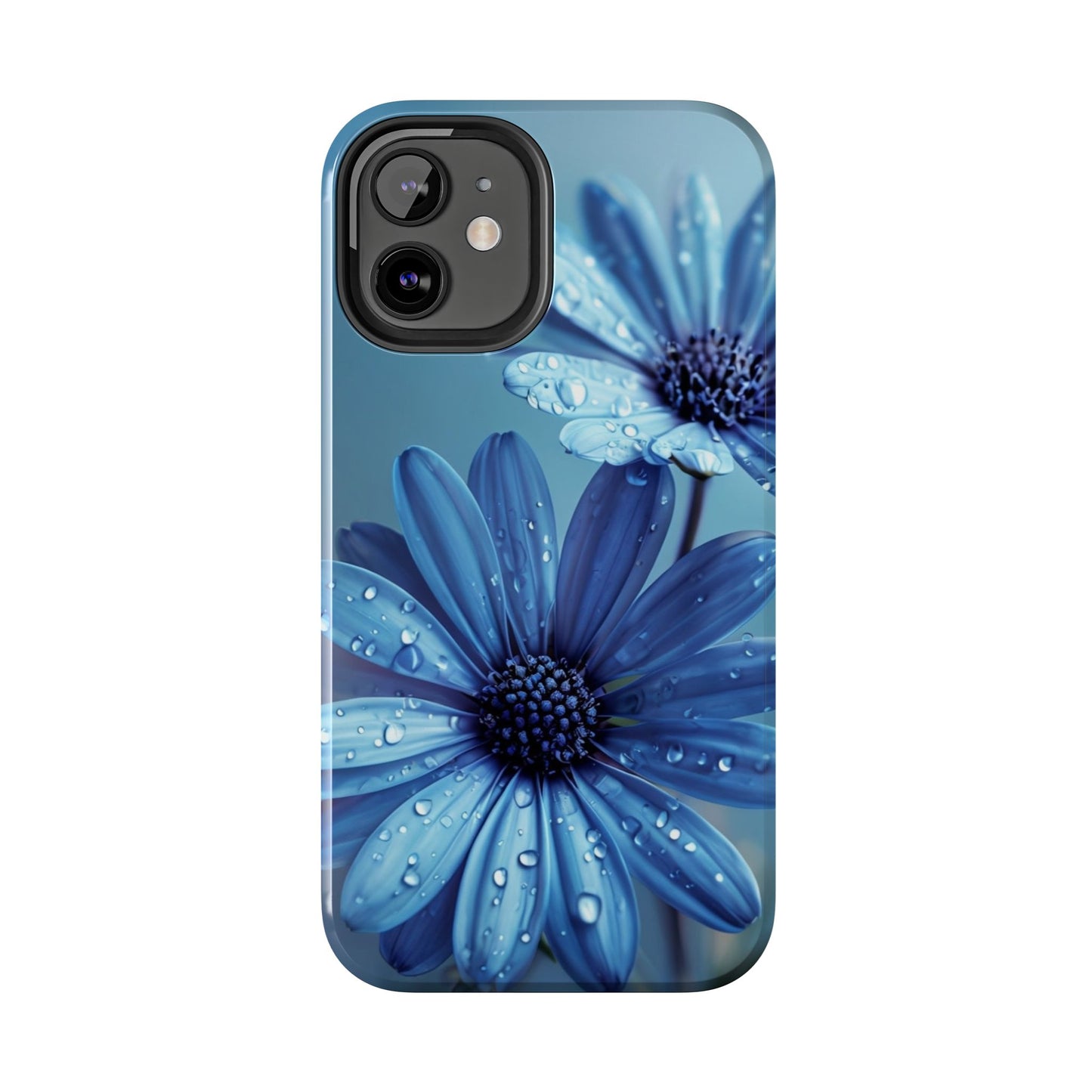 Blue Floral Tough Phone Case - Durable & Stylish Protection