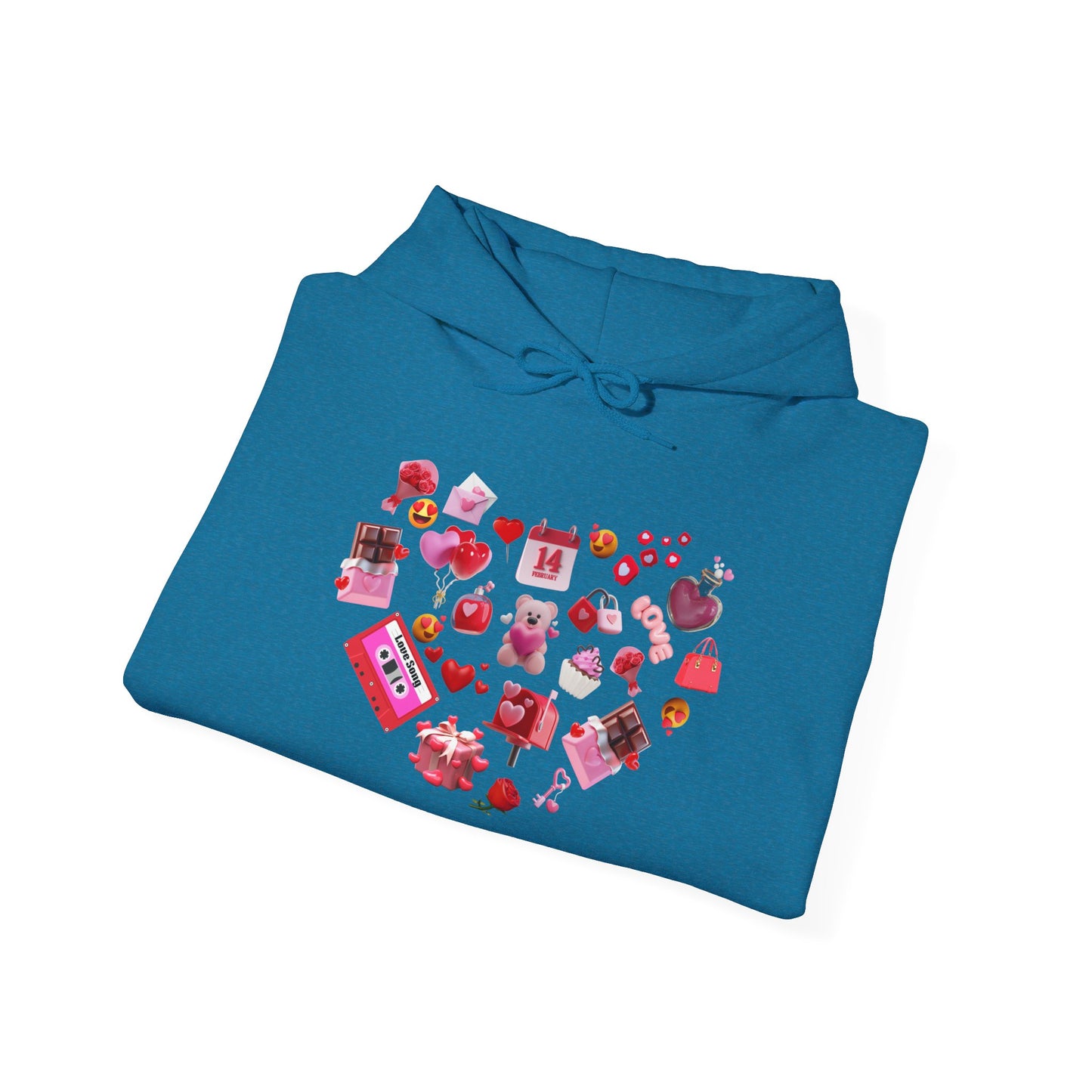 Sweetheart Sky Blue Hoodie for Men & Women – Love Heart Graphic Cozy Couples Wear
