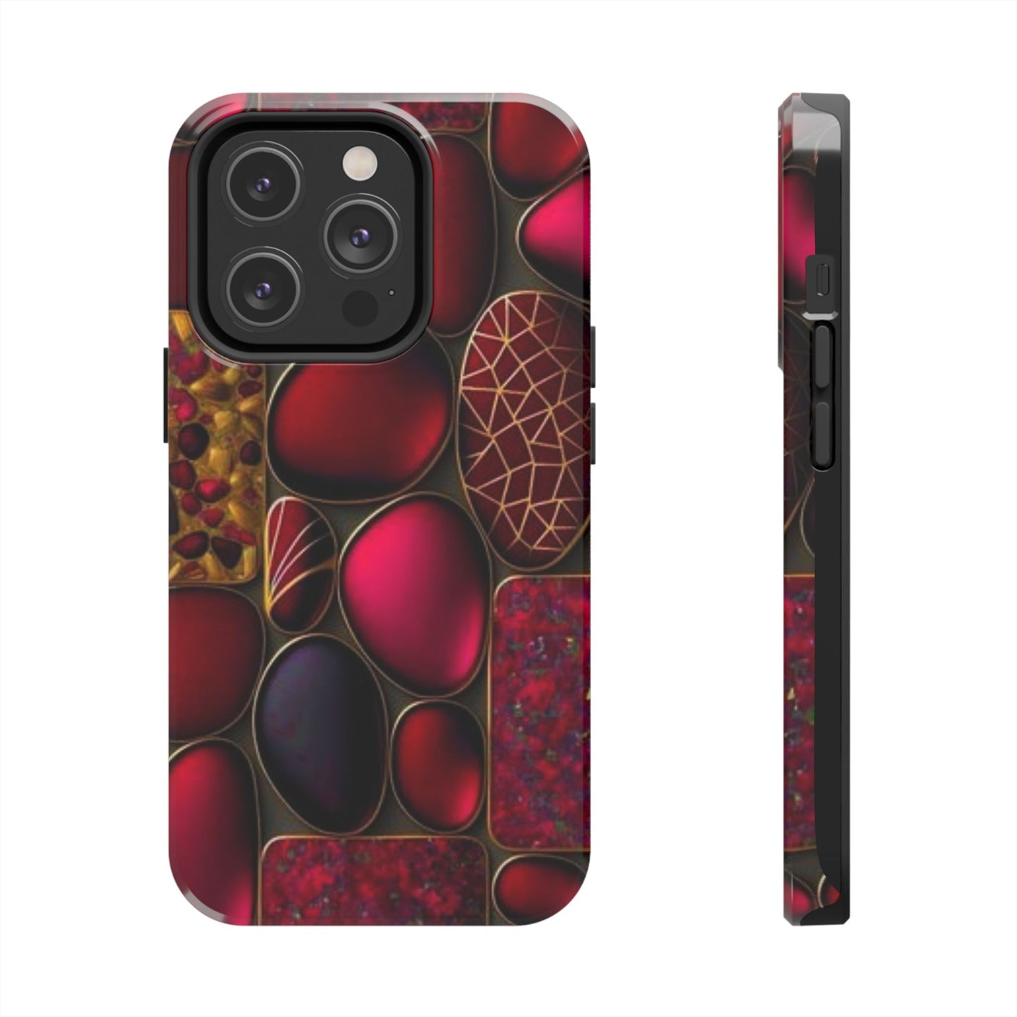 🔴 Tough Phone Cases – Red Stones Design for iPhone & Android – Durable Protection & Stylish Look