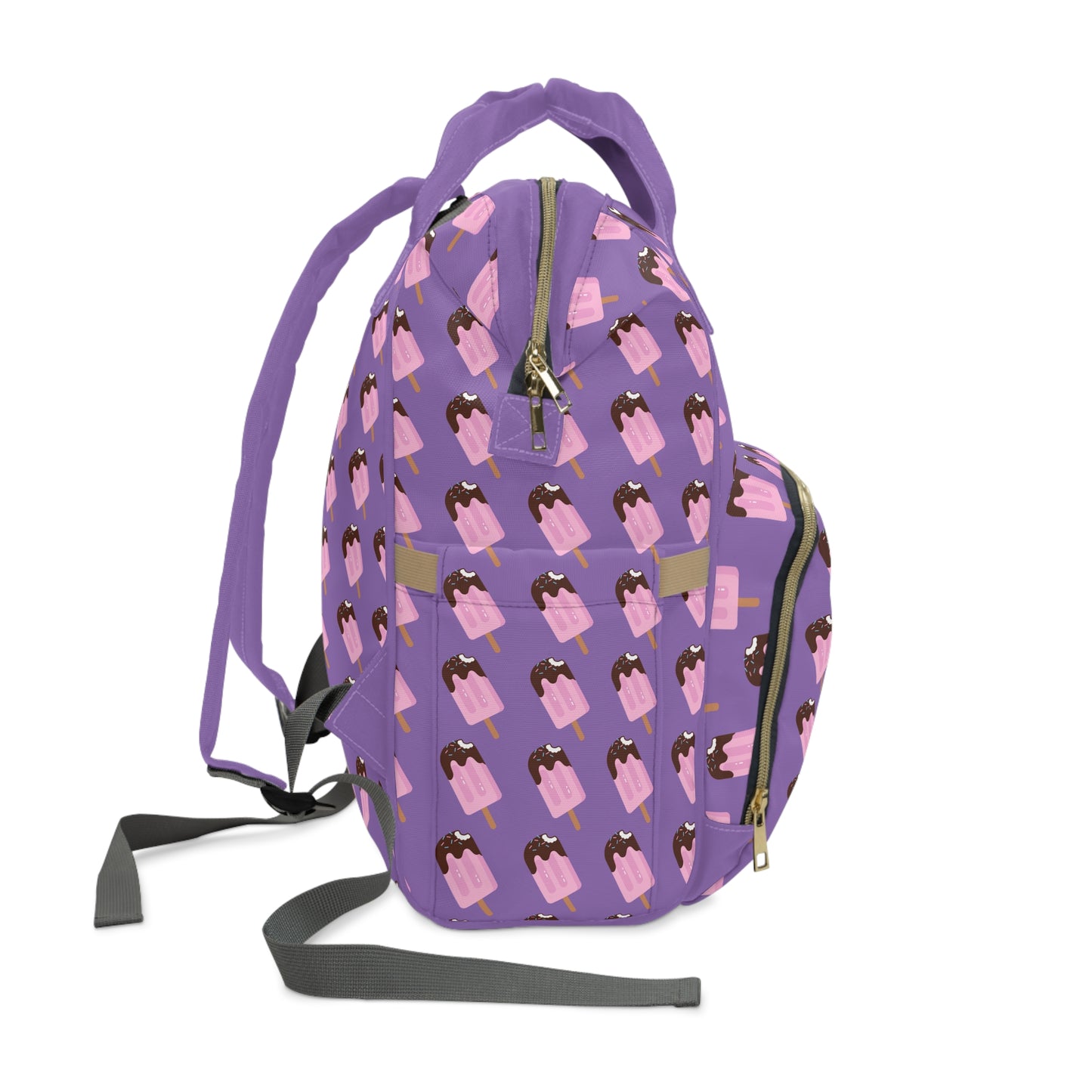 π¦ Cute Purple Ice Cream Print Diaper Backpack π | Perfect for Moms on the Go!