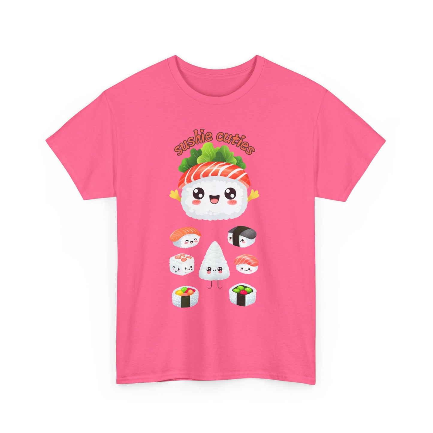 Sushi Cuties Unisex Heavy Cotton Tee - Cute Sushi Graphic Tee for Food Lovers