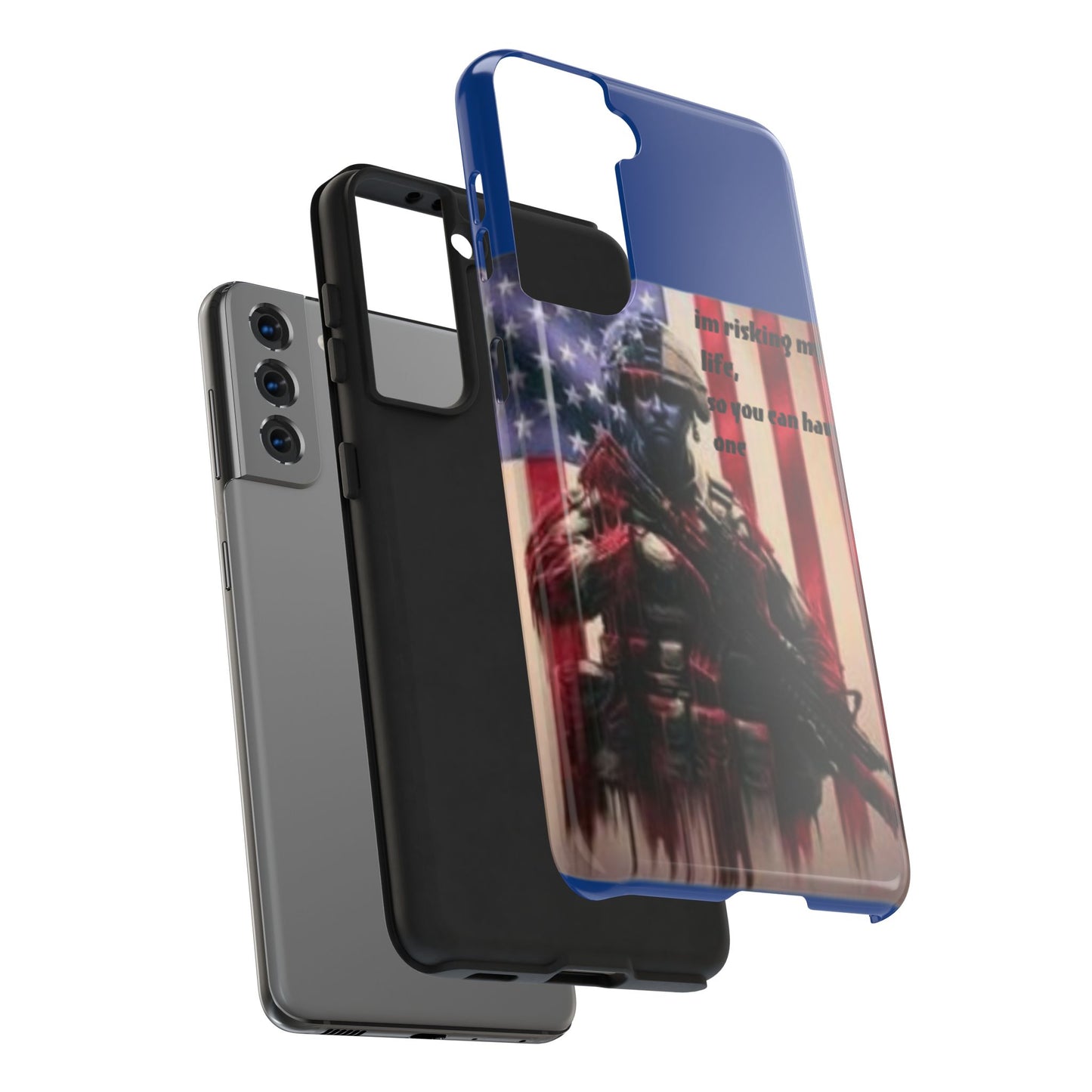 Patriotic Tough Phone Case - 'I'm Risking My Life' Design