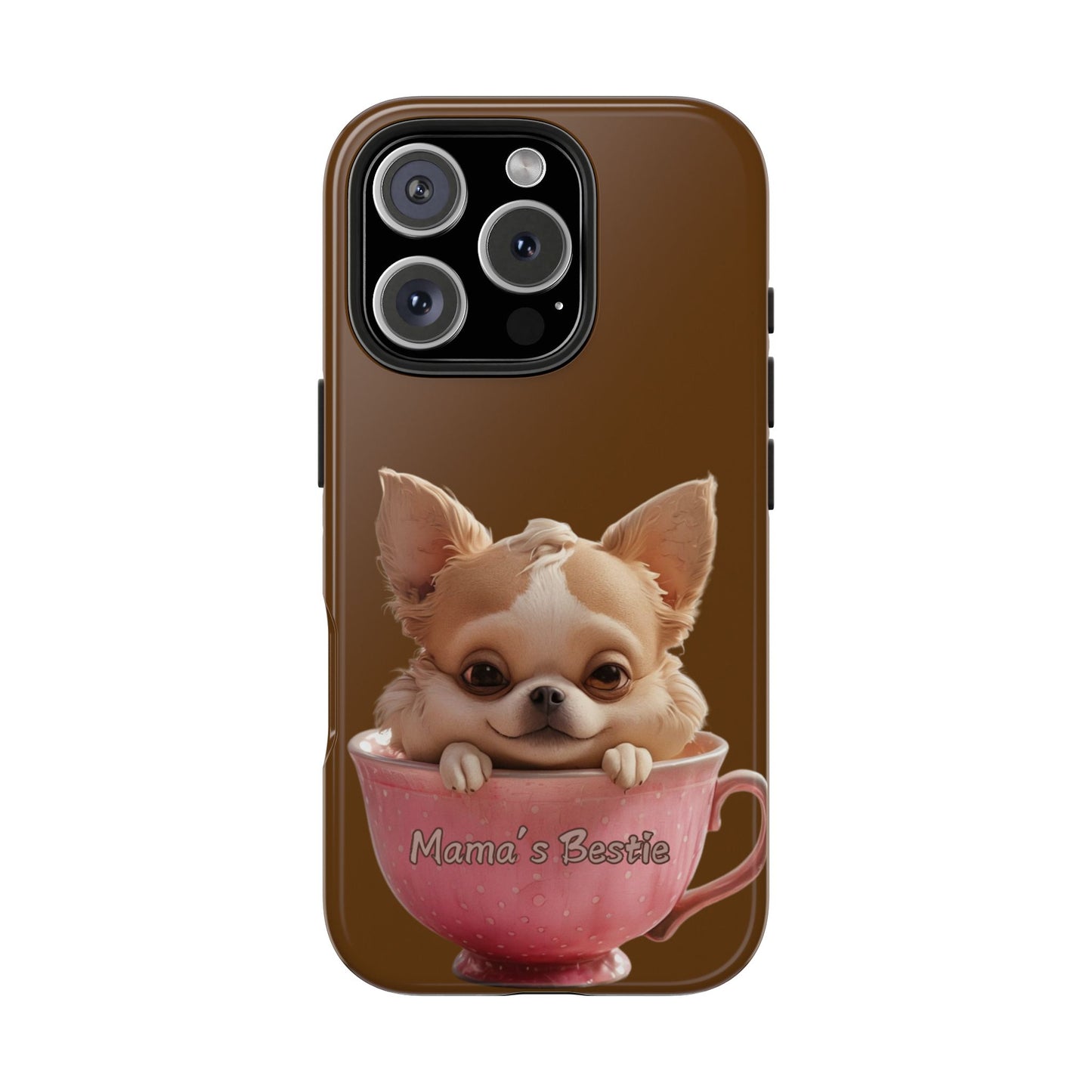 Cute Chihuahua Tough Phone Case - 'Mama's Bestie' Design