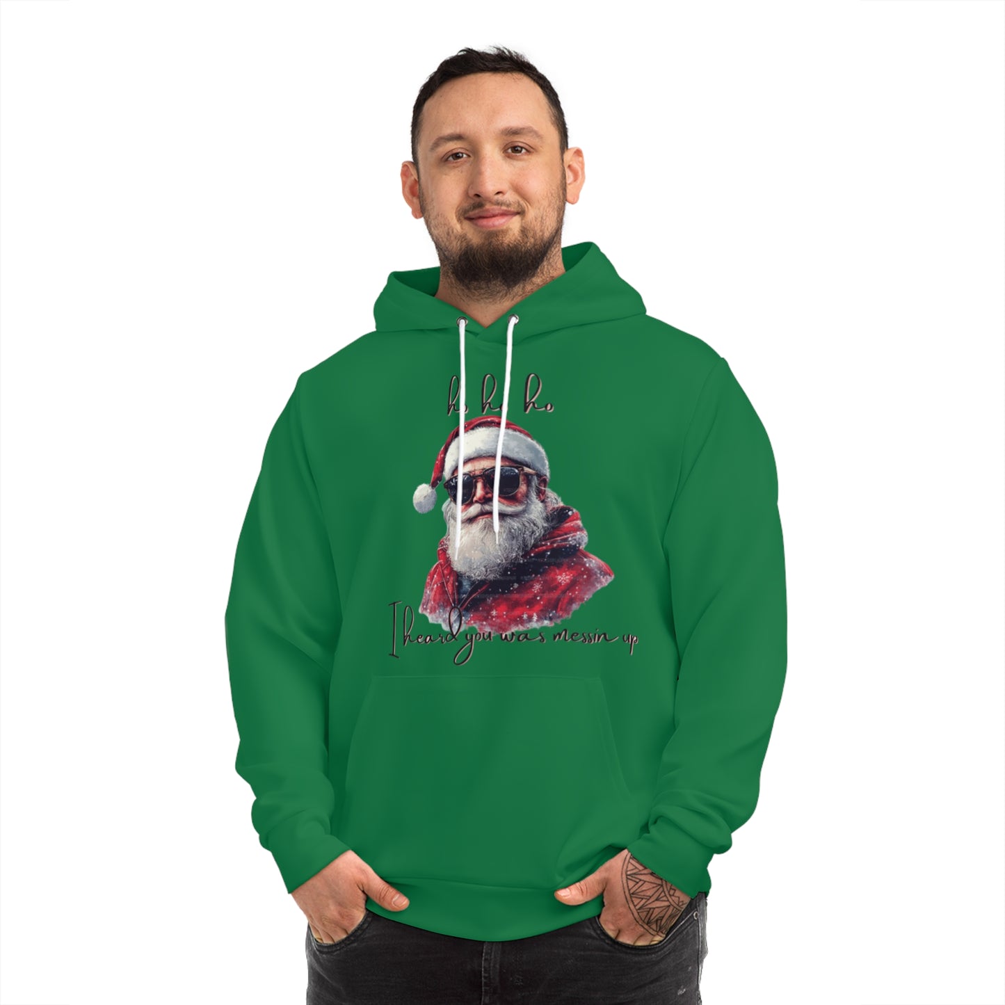 Evergreen Mischief Hoodie for Men – Santa’s Naughty List Warning Holiday Wear