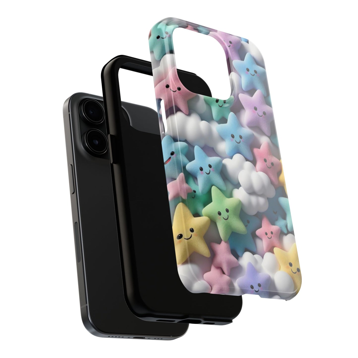 "Kawaii Starry Sky Phone Case – Tough & Durable Protection with Cute Cloud Design for iPhone & Android"
