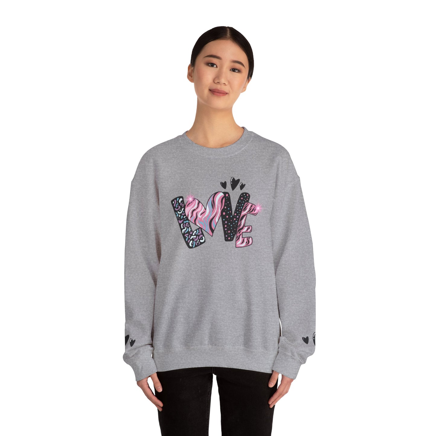 Rosy Glow Pink Sweatshirt for Women – Everyday Cozy Heart Design Pullover