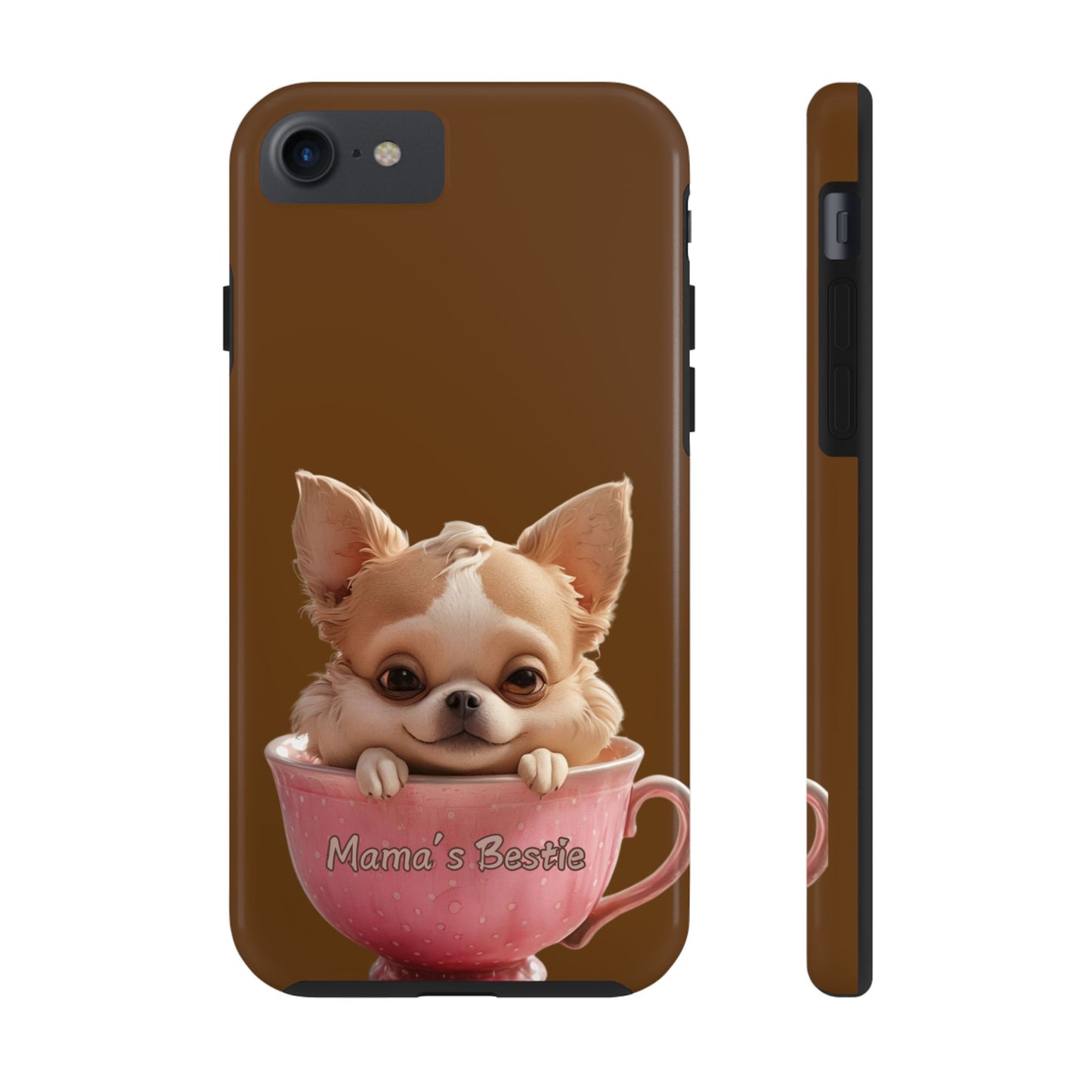 Cute Chihuahua Tough Phone Case - 'Mama's Bestie' Design