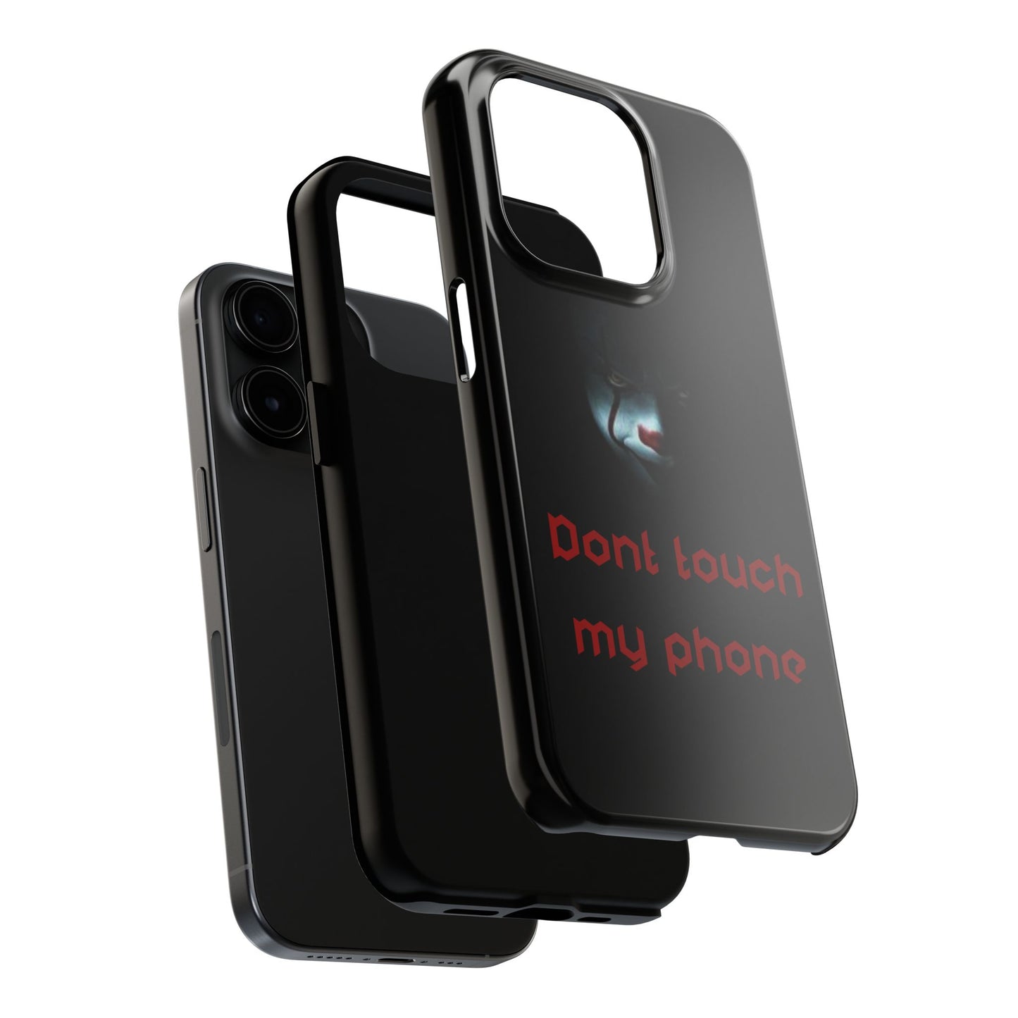 🤡 Creepy Clown Tough Phone Case – "Don’t Touch My Phone" Design for iPhone & Android