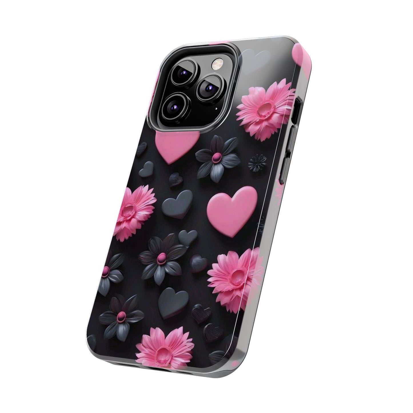 Floral Heart Tough Phone Case - Durable Protection Bold Design For iPhones & Androids