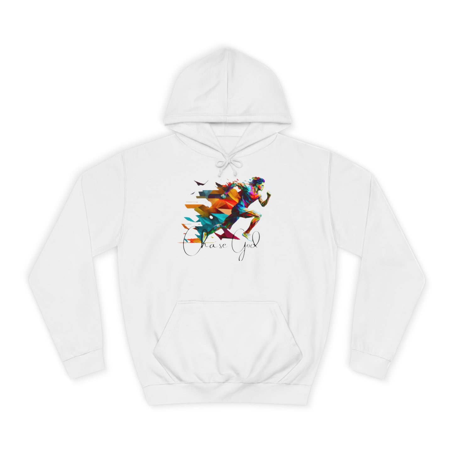 Angel White Faith Hoodie for Men – "Chase God, Inspire & Elevate" Spiritual Motivation Wear