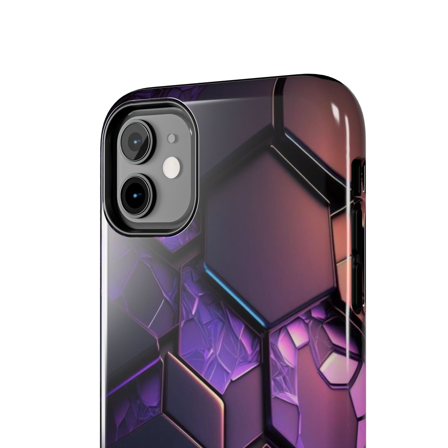 Hexagonal Tough Phone Case - Vibrant Protective Design for Tech Enthusiasts