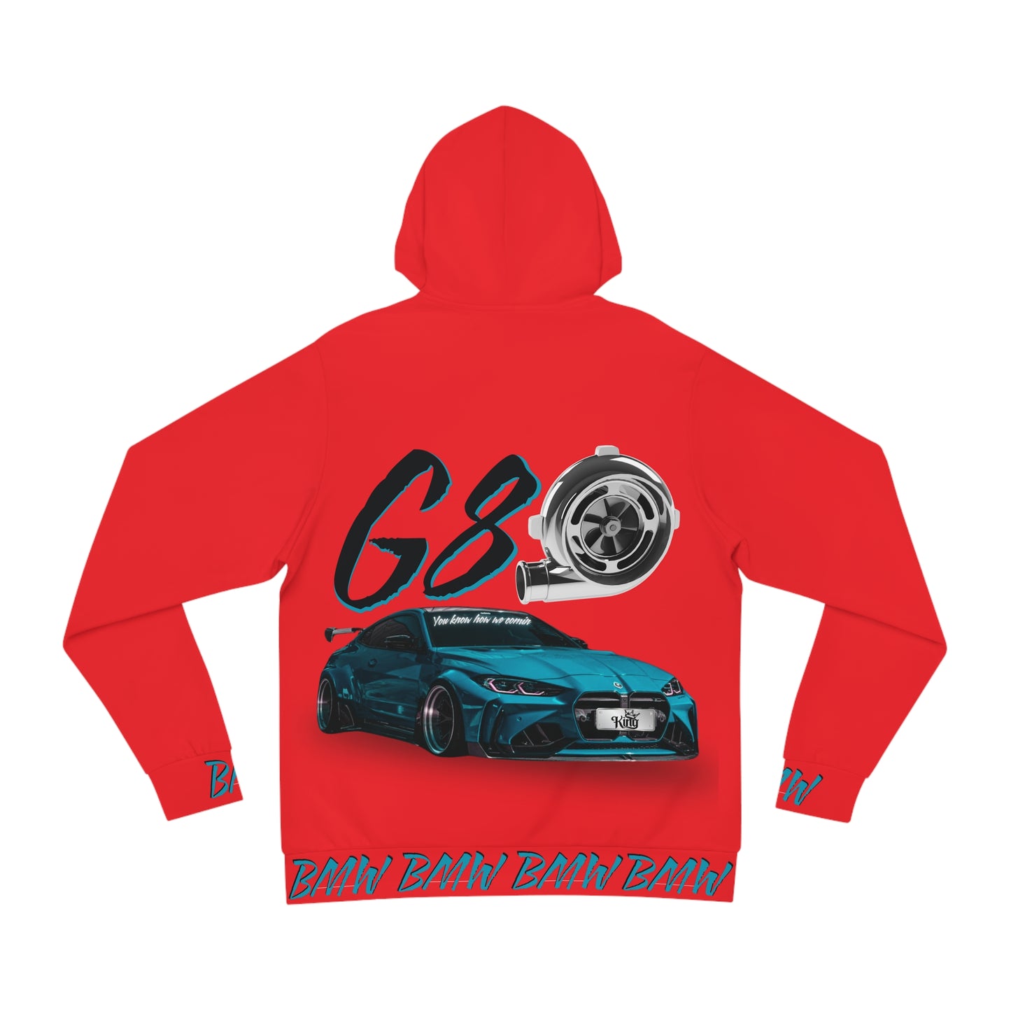 🔥 G80 BMW Turbocharged Hoodie – Bold Red Performance Streetwear for Car Enthusiasts 🚗💨