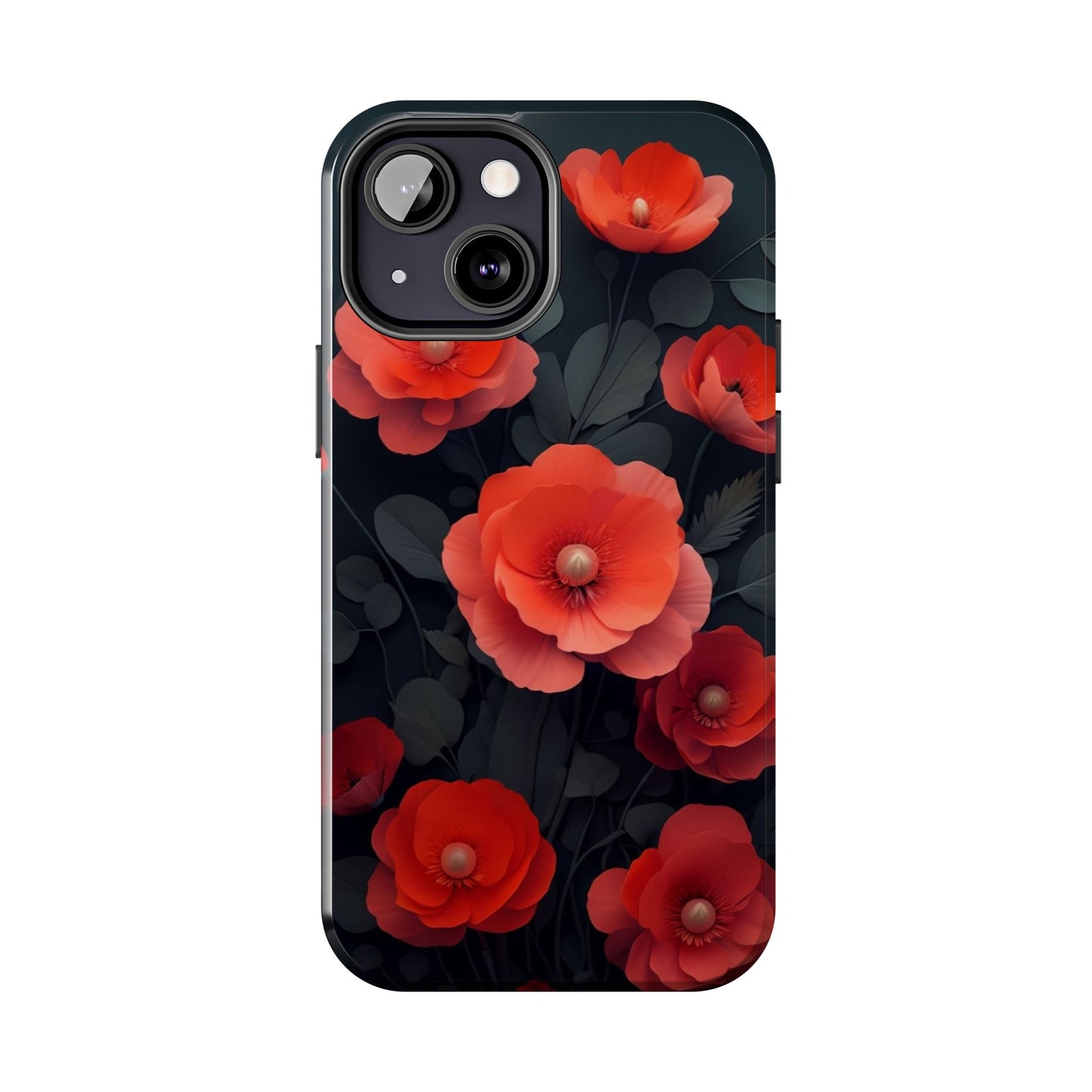 Vibrant Floral Tough Phone Case - Durable Protection with Gorgeous Red Poppies for iPhones & Androids πΊπ±