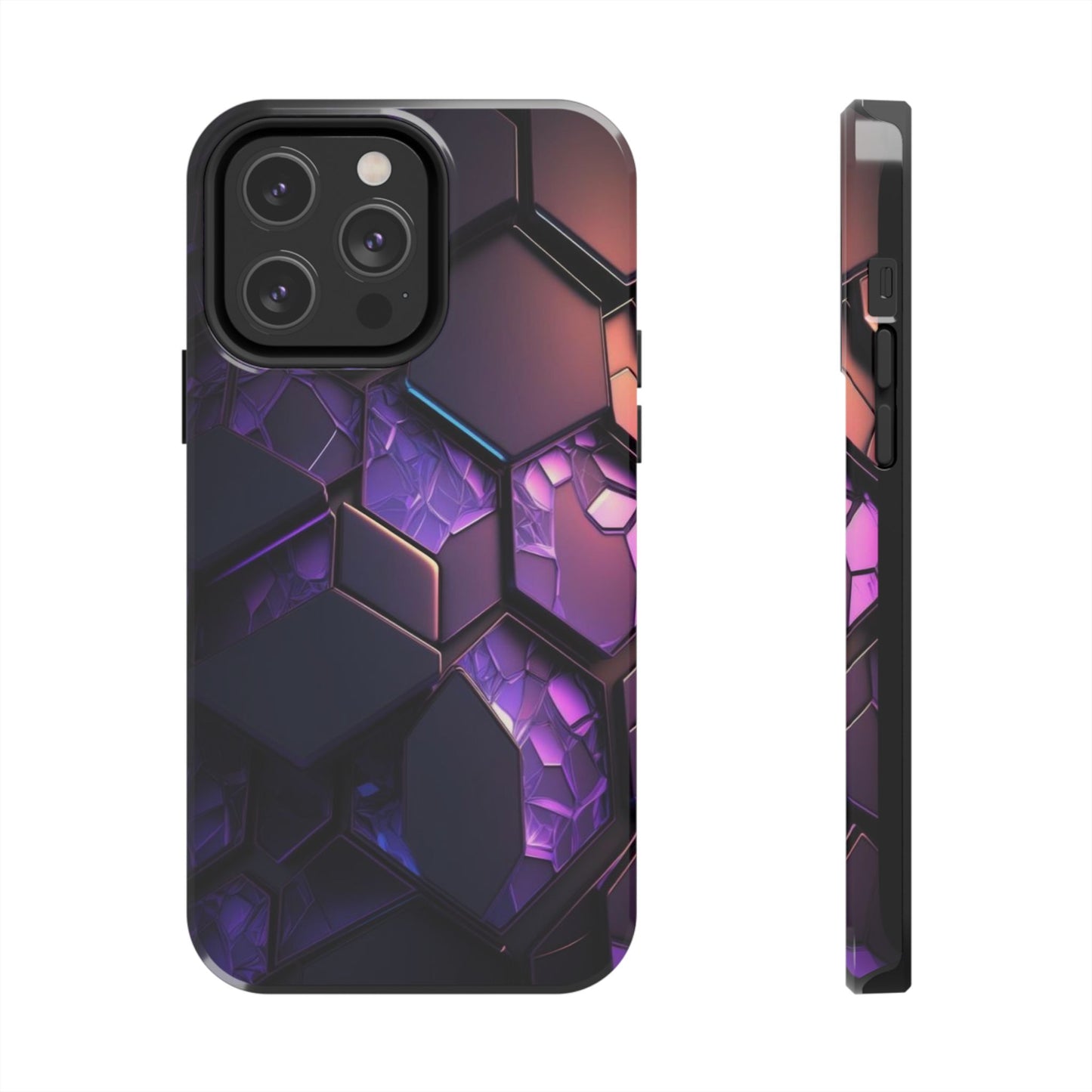 Hexagonal Tough Phone Case - Vibrant Protective Design for Tech Enthusiasts