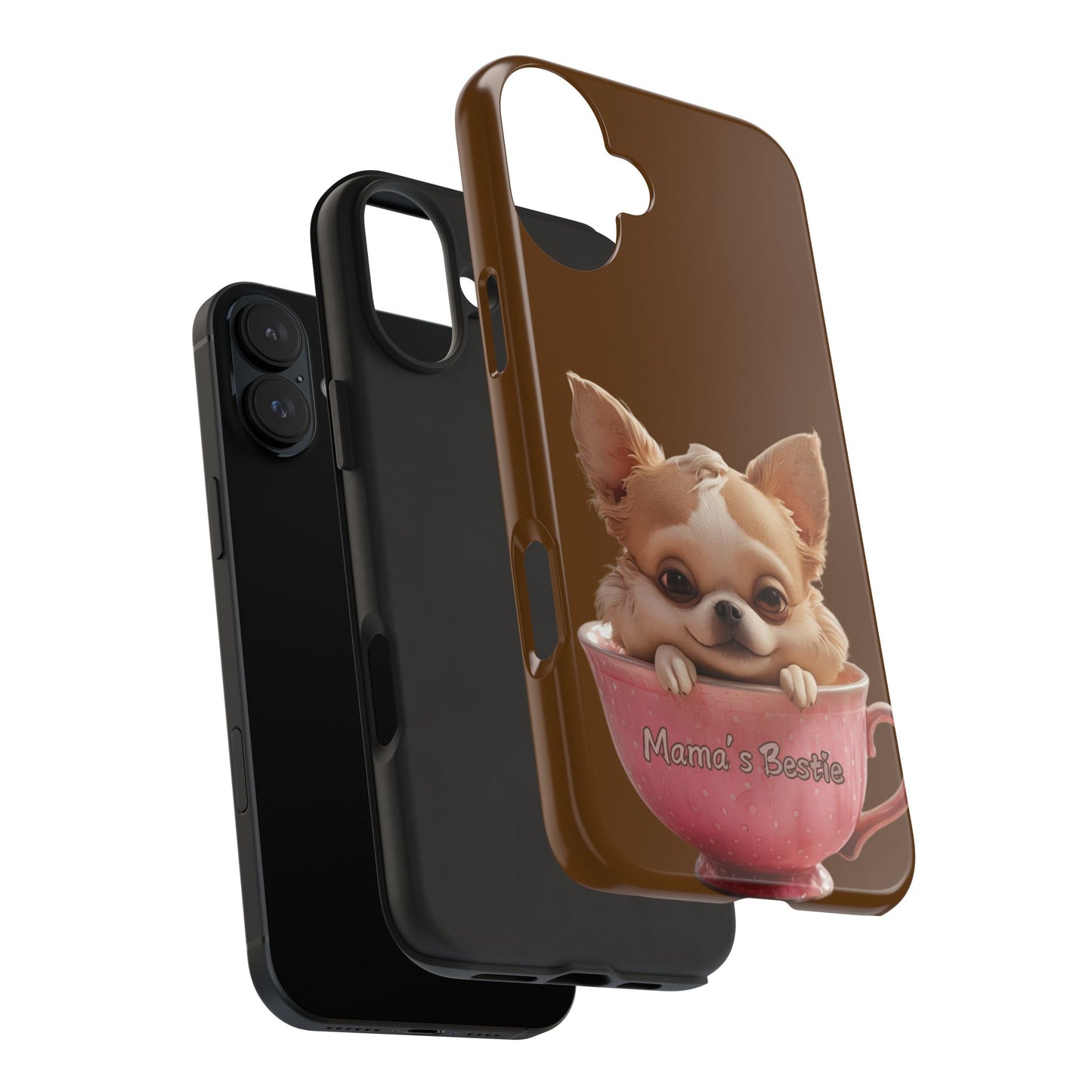 Cute Chihuahua Tough Phone Case - 'Mama's Bestie' Design