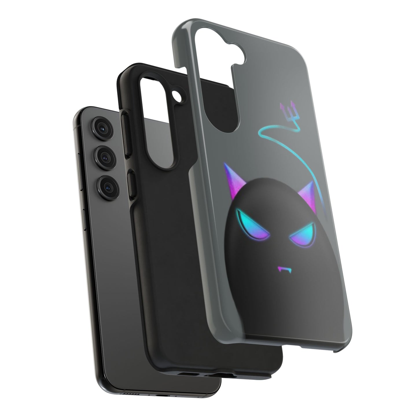 Demonic Cat Tough Phone Case - Cute & Edgy Phone Protection for Cat Lovers