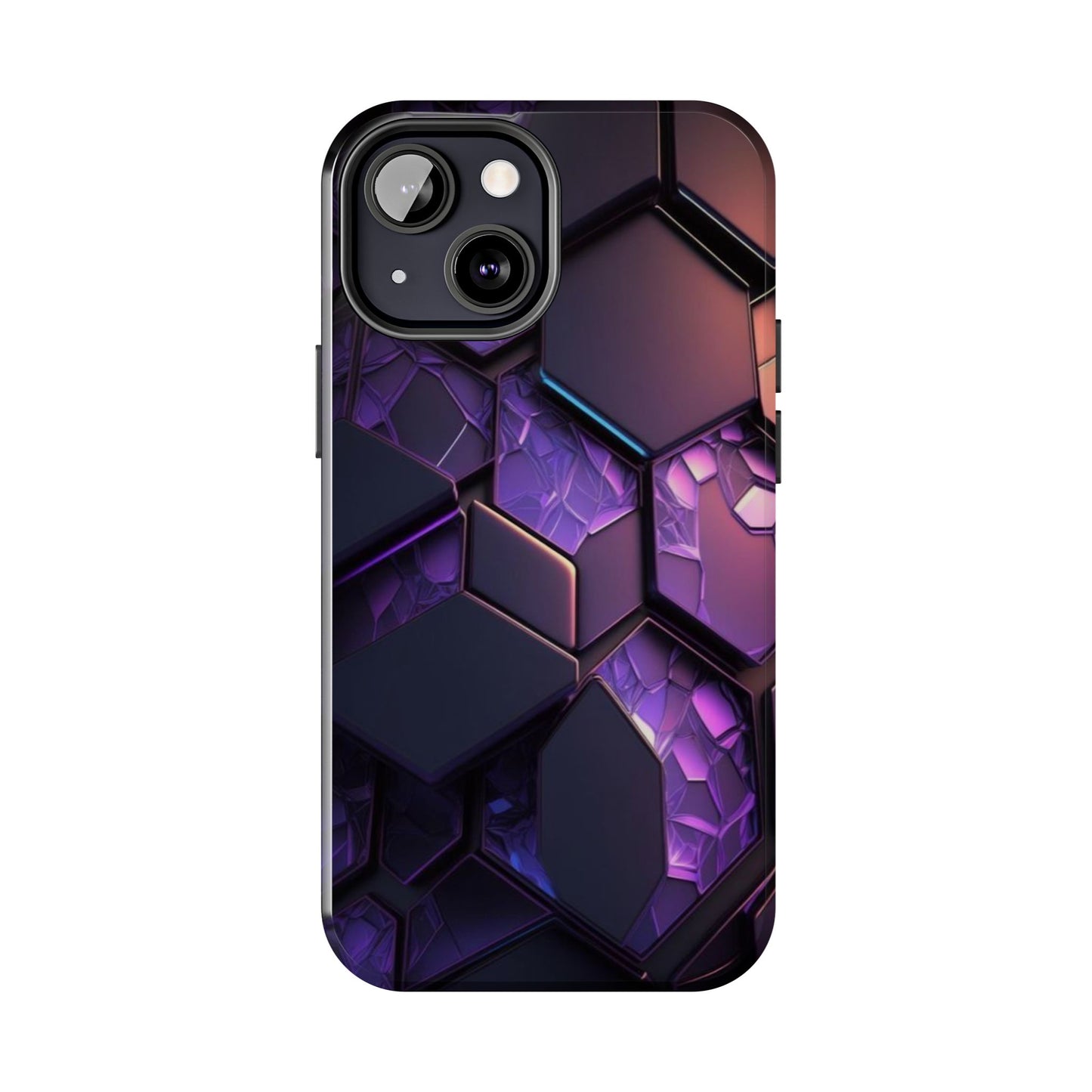 Hexagonal Tough Phone Case - Vibrant Protective Design for Tech Enthusiasts