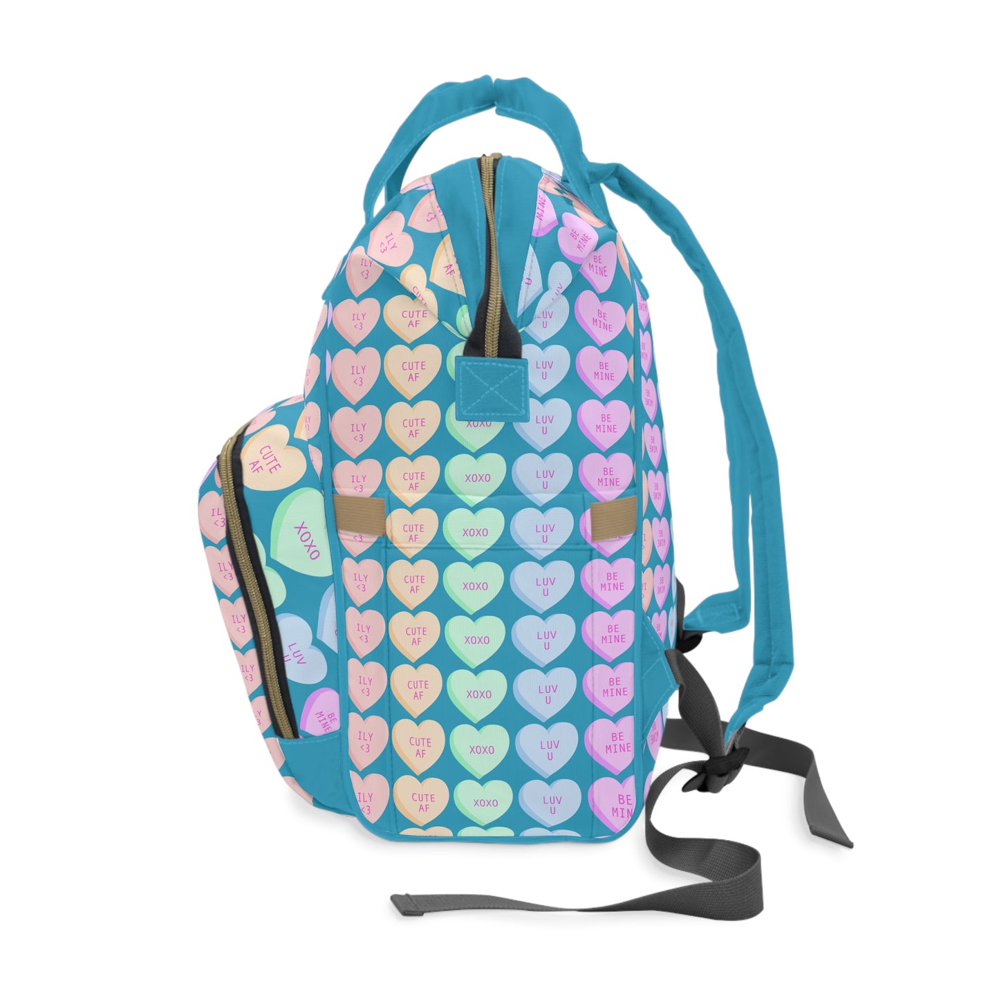 Adorable Hearts Multifunctional Diaper Backpack β The Ultimate Baby Shower Gift & Family Outing Essential for Trendy Moms!
