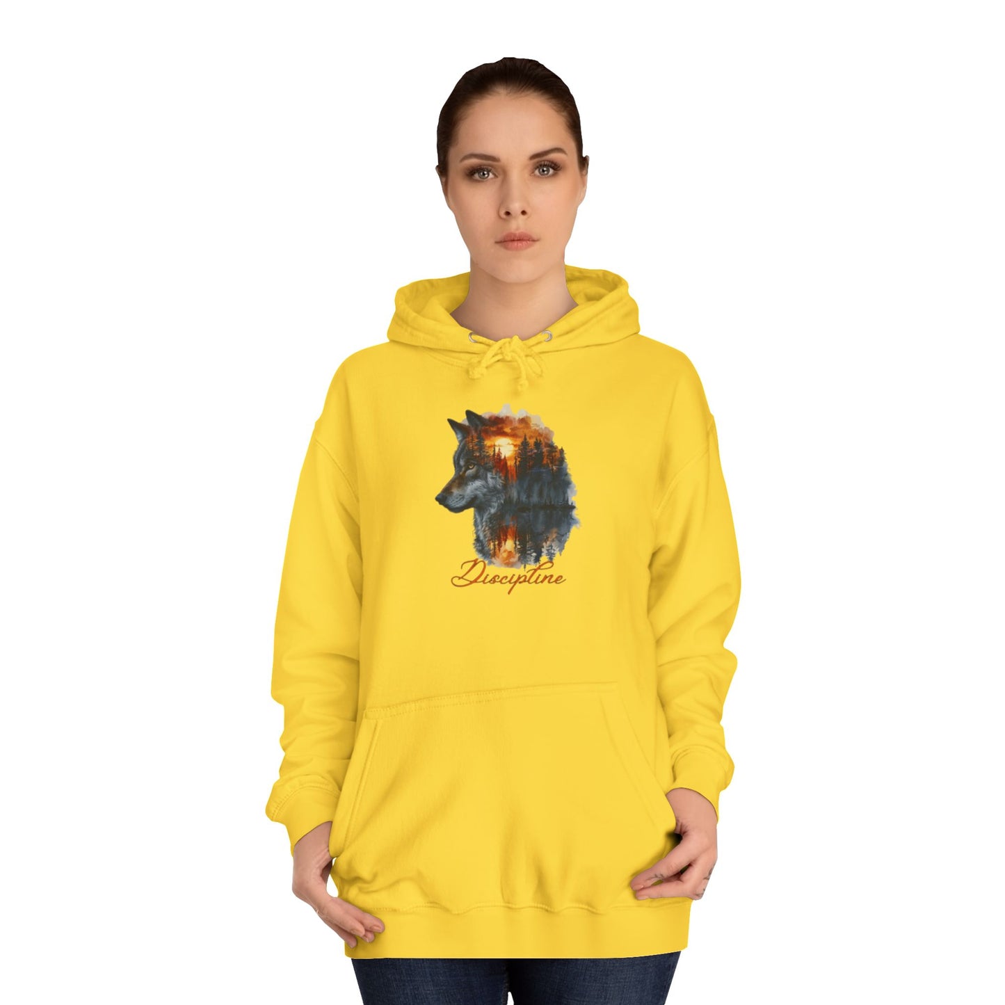 Glacier White Sweater for Men – Discipline Wolf Graphic for Focus and Power