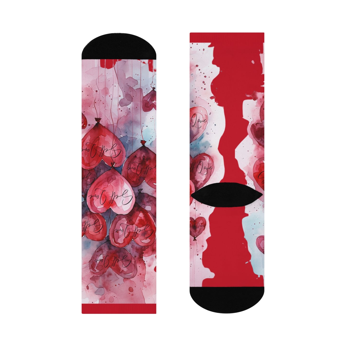 Cushioned Crew Socks Hearts For Valentine's