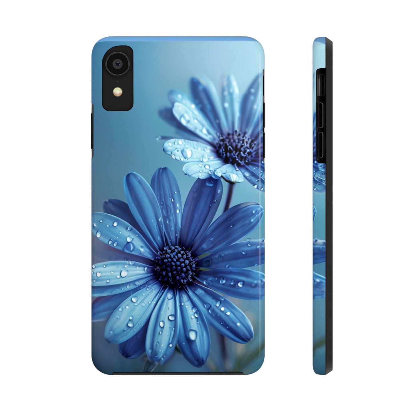 Blue Floral Tough Phone Case - Durable & Stylish Protection