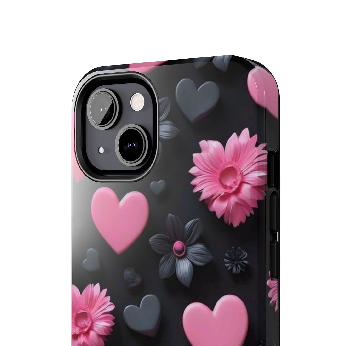Floral Heart Tough Phone Case - Durable Protection Bold Design For iPhones & Androids