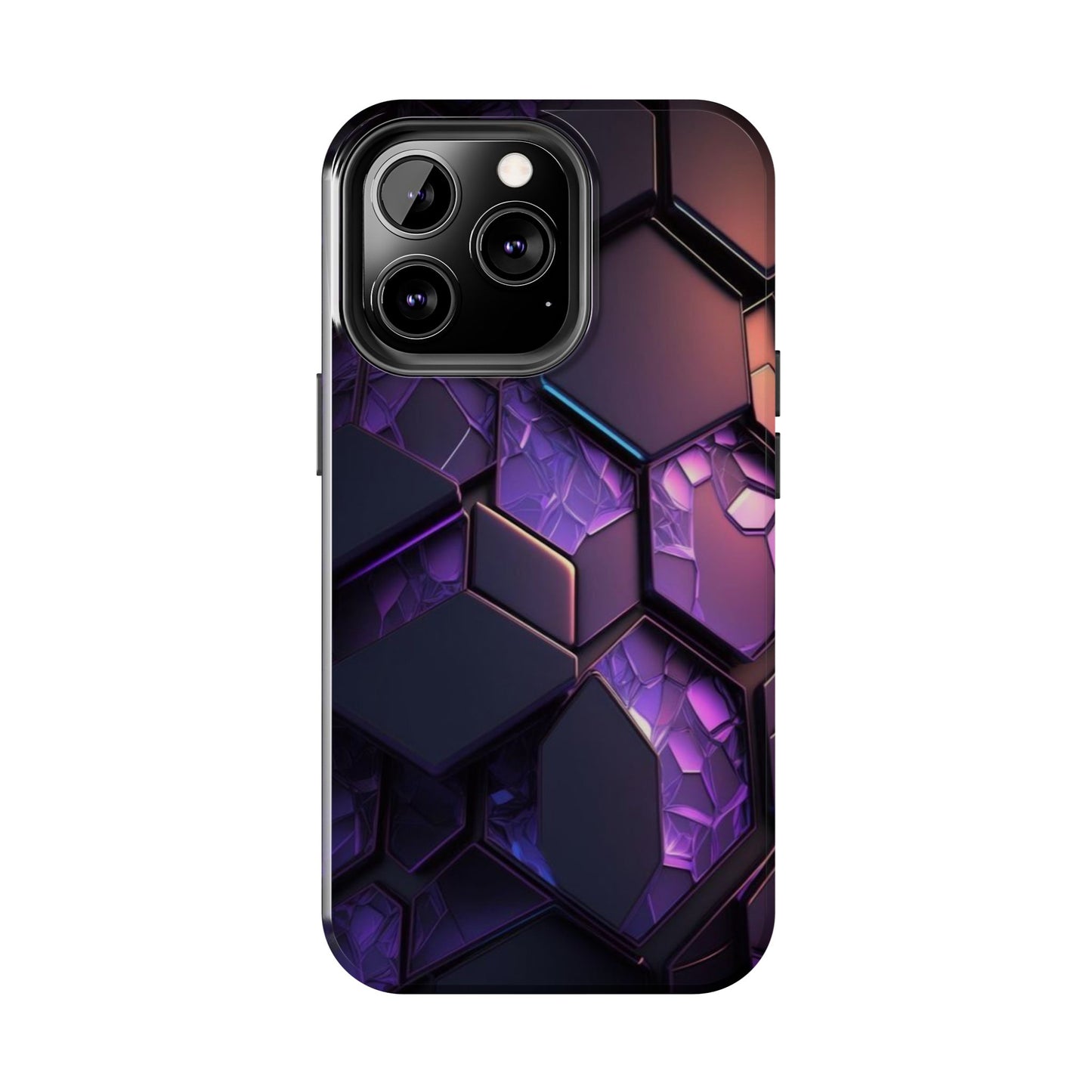 Hexagonal Tough Phone Case - Vibrant Protective Design for Tech Enthusiasts