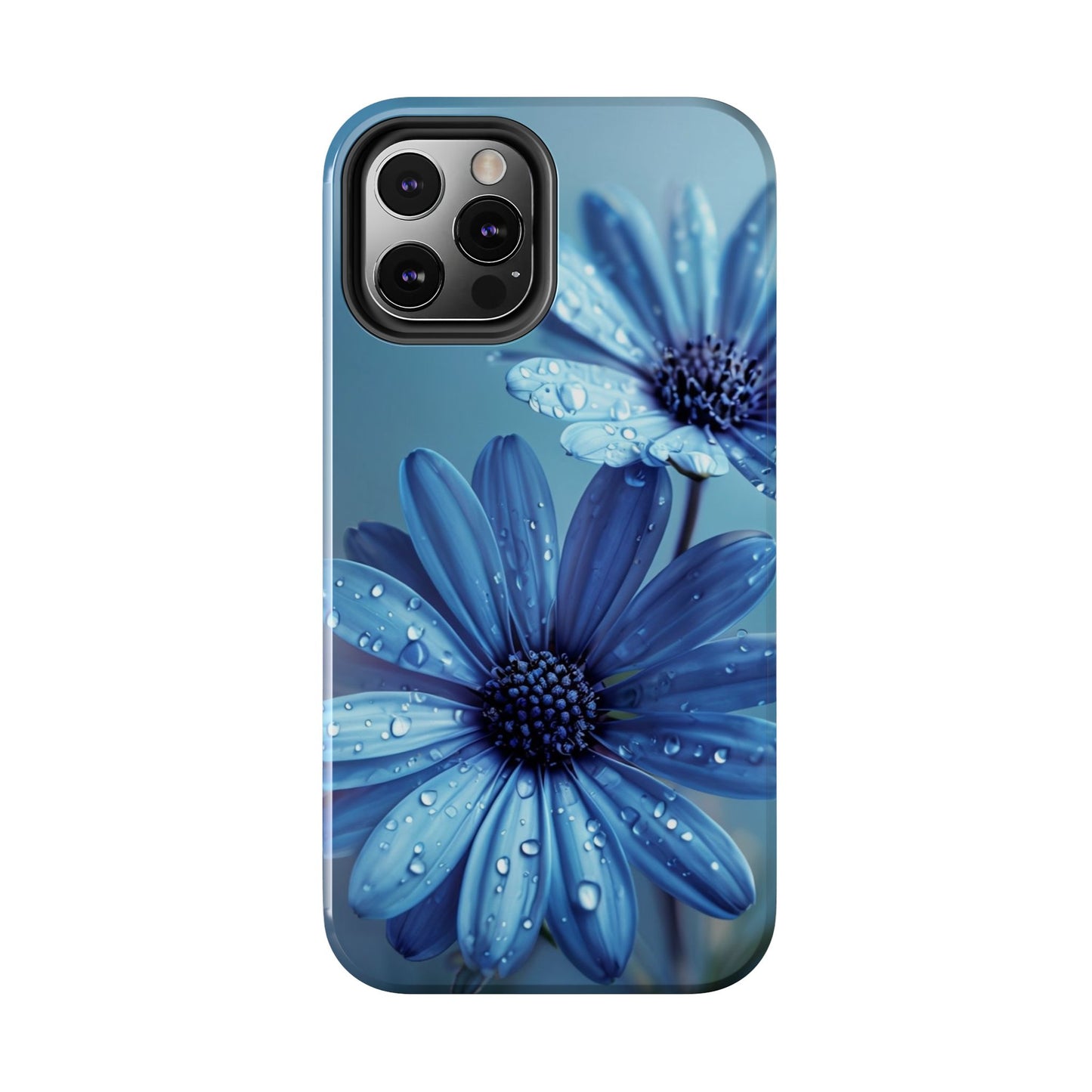 Blue Floral Tough Phone Case - Durable & Stylish Protection