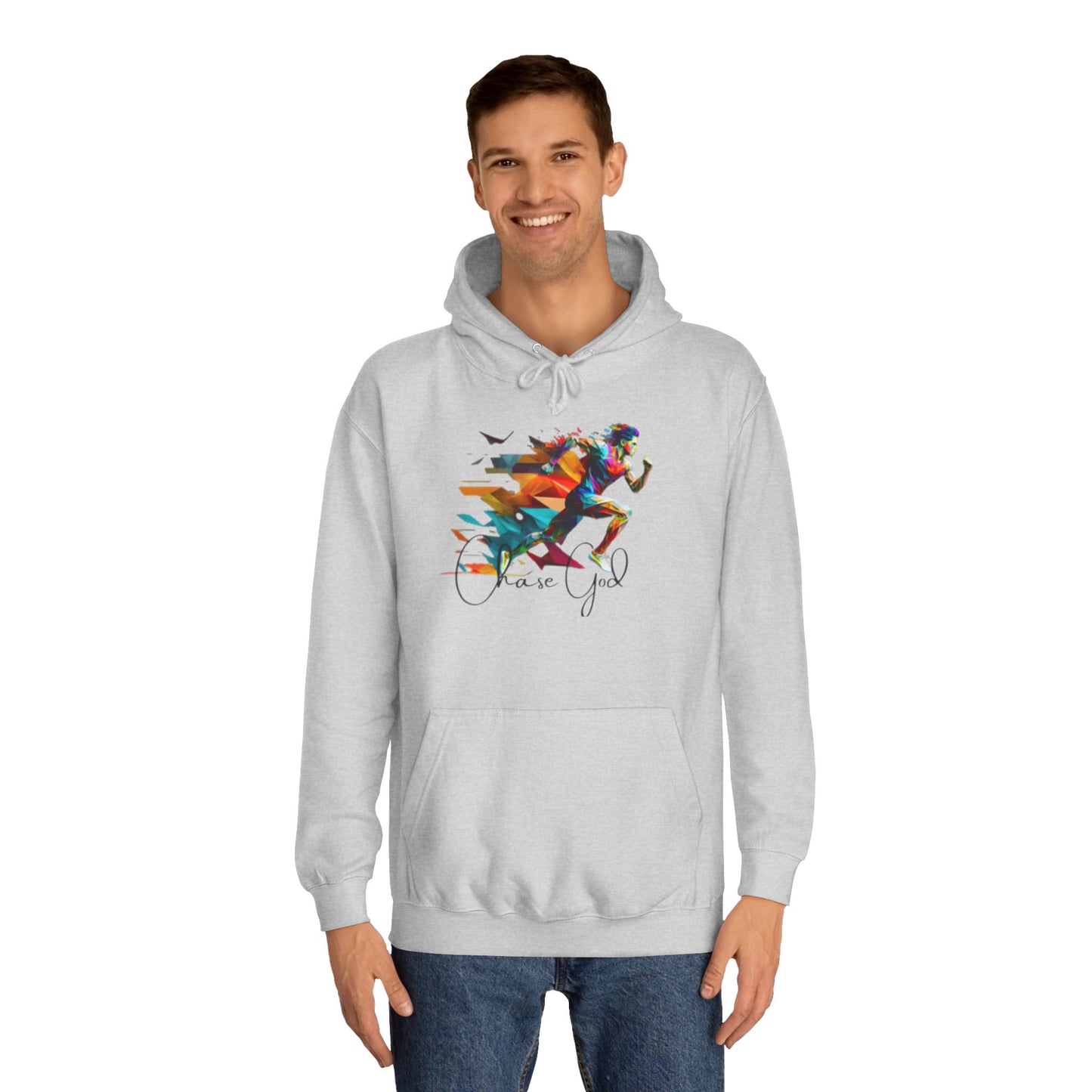 Angel White Faith Hoodie for Men – "Chase God, Inspire & Elevate" Spiritual Motivation Wear