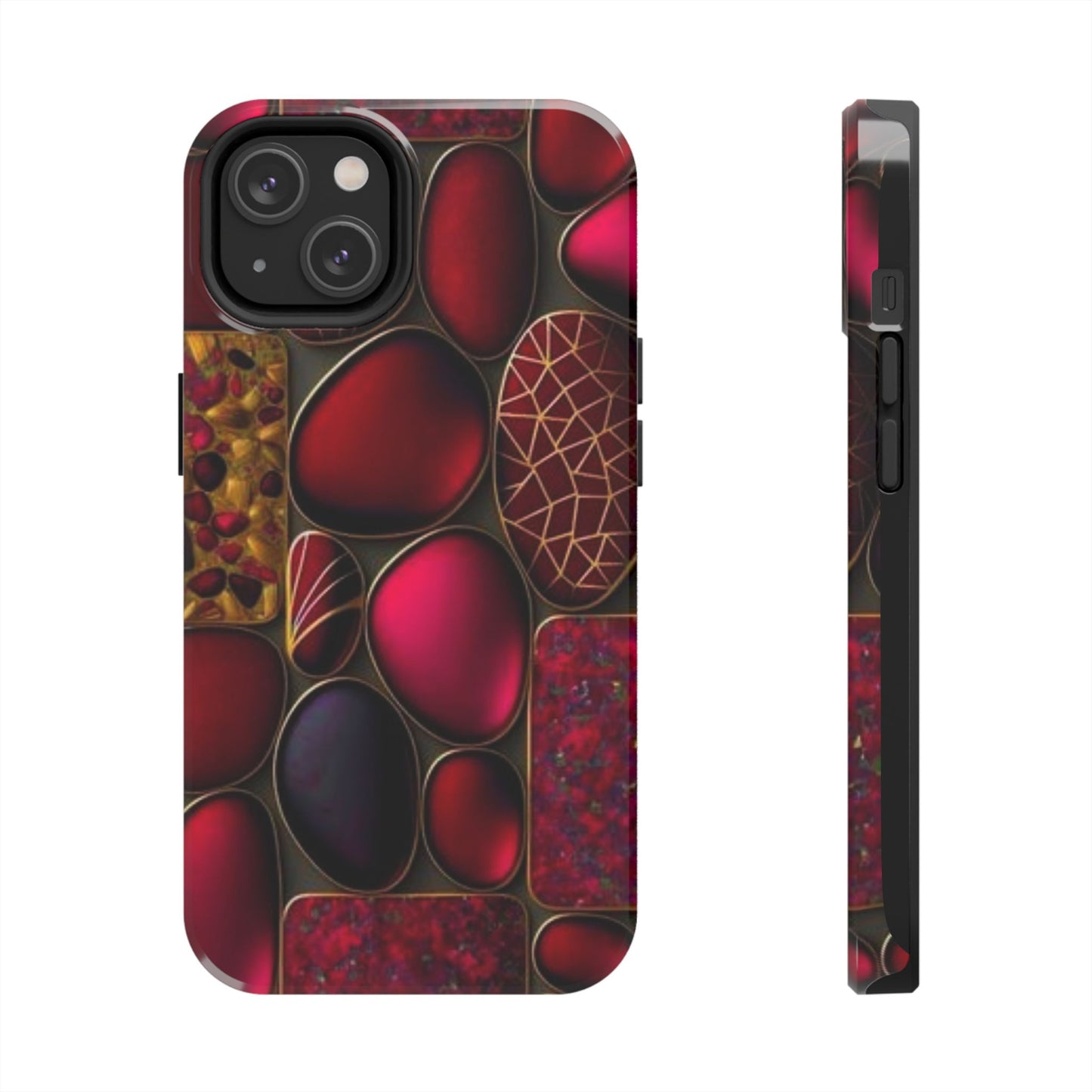 🔴 Tough Phone Cases – Red Stones Design for iPhone & Android – Durable Protection & Stylish Look